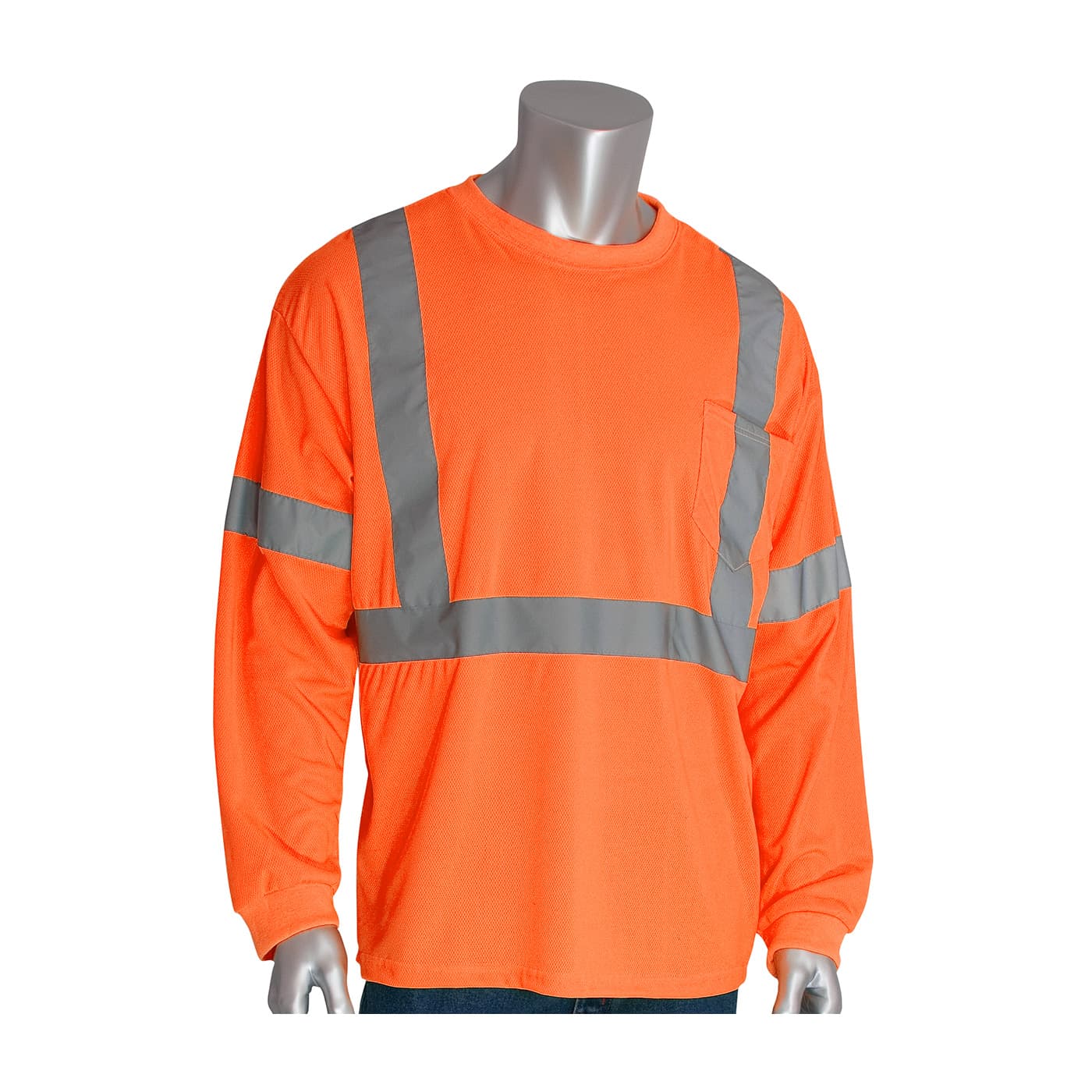 Class 3 Long Sleeve T-Shirt, Crew Neck, Chest Pocket, Ly