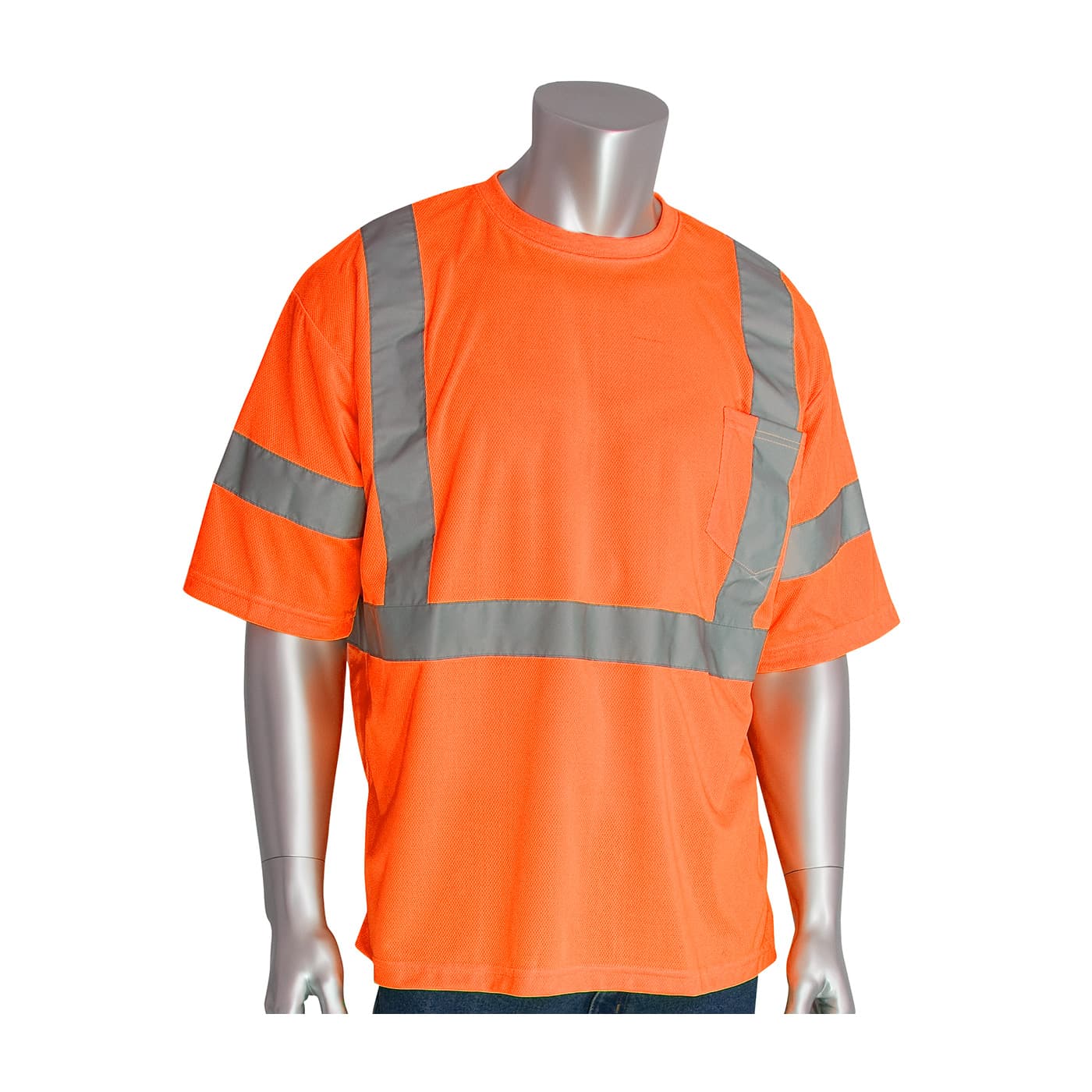 Class 3 Short Sleeve T-Shirt, X-Back, Crew Neck, Chest Pocket, Ly