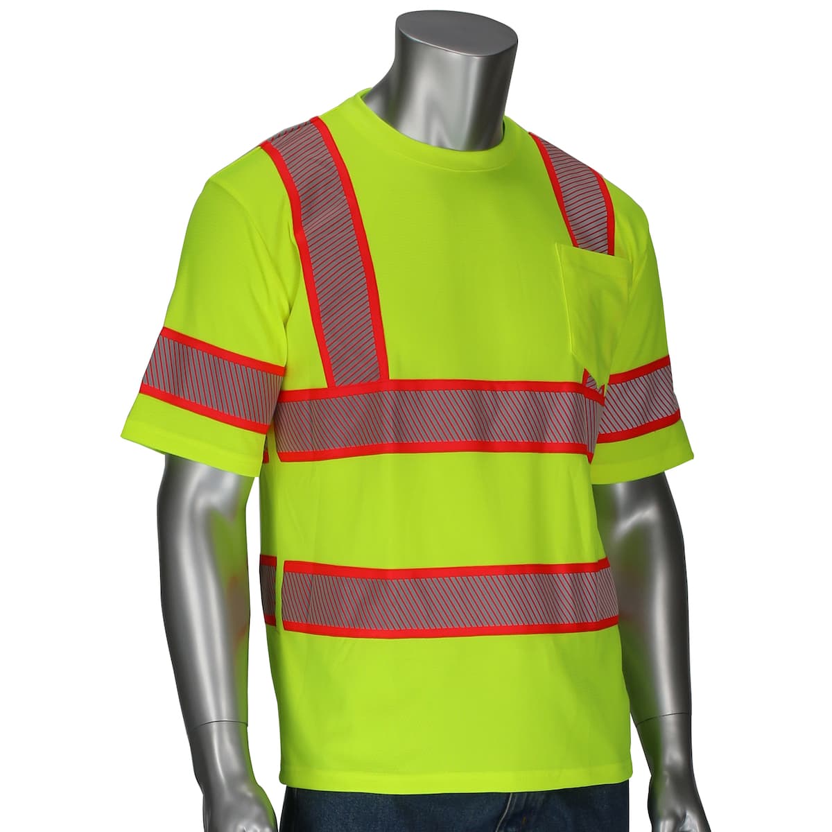R3 Two Tone T-Shirt Performance Wicking Material Segmented Tape, 1 Pocket