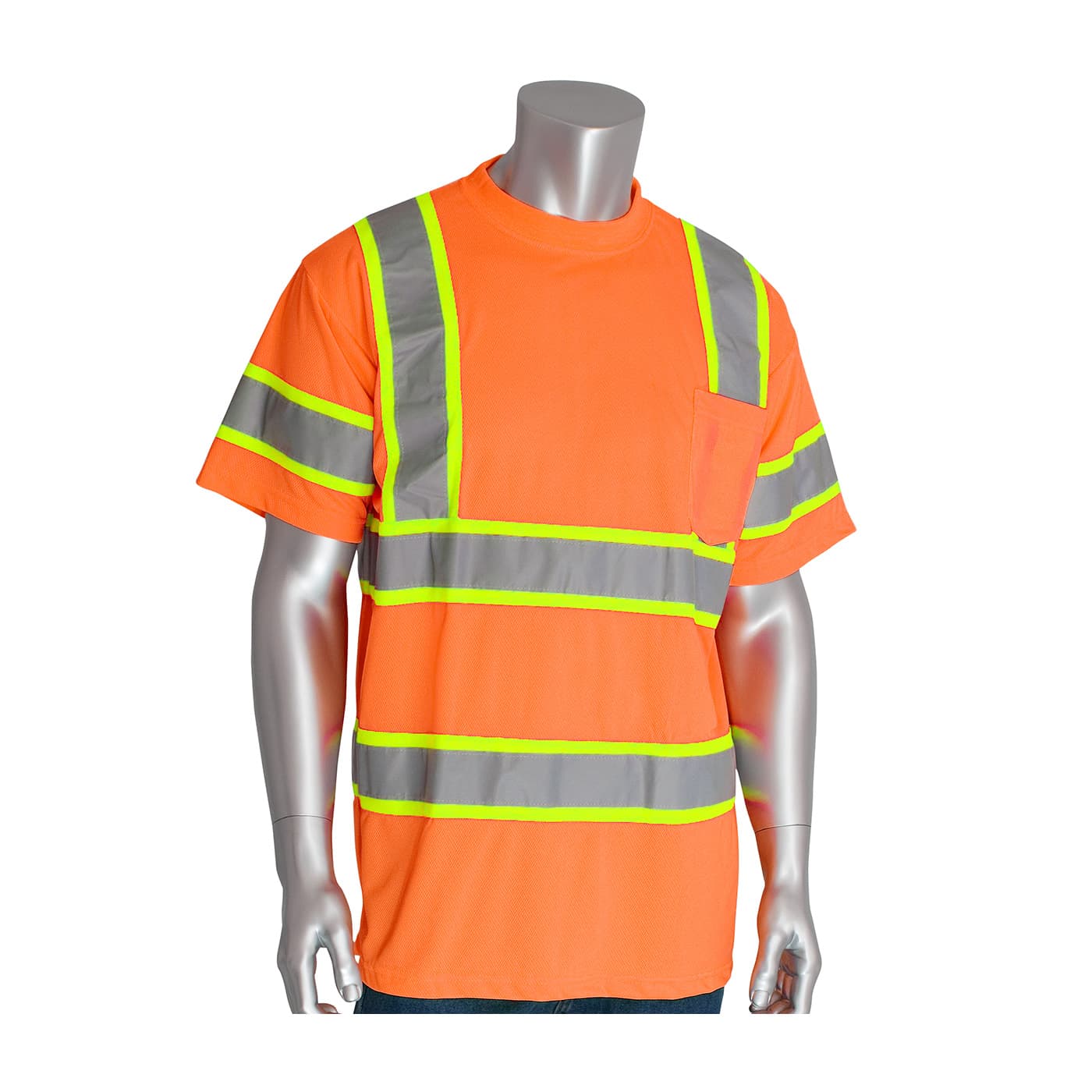 Class 3 Short Sleeve T-Shirt, Chest Pocket, Two Tone, Or