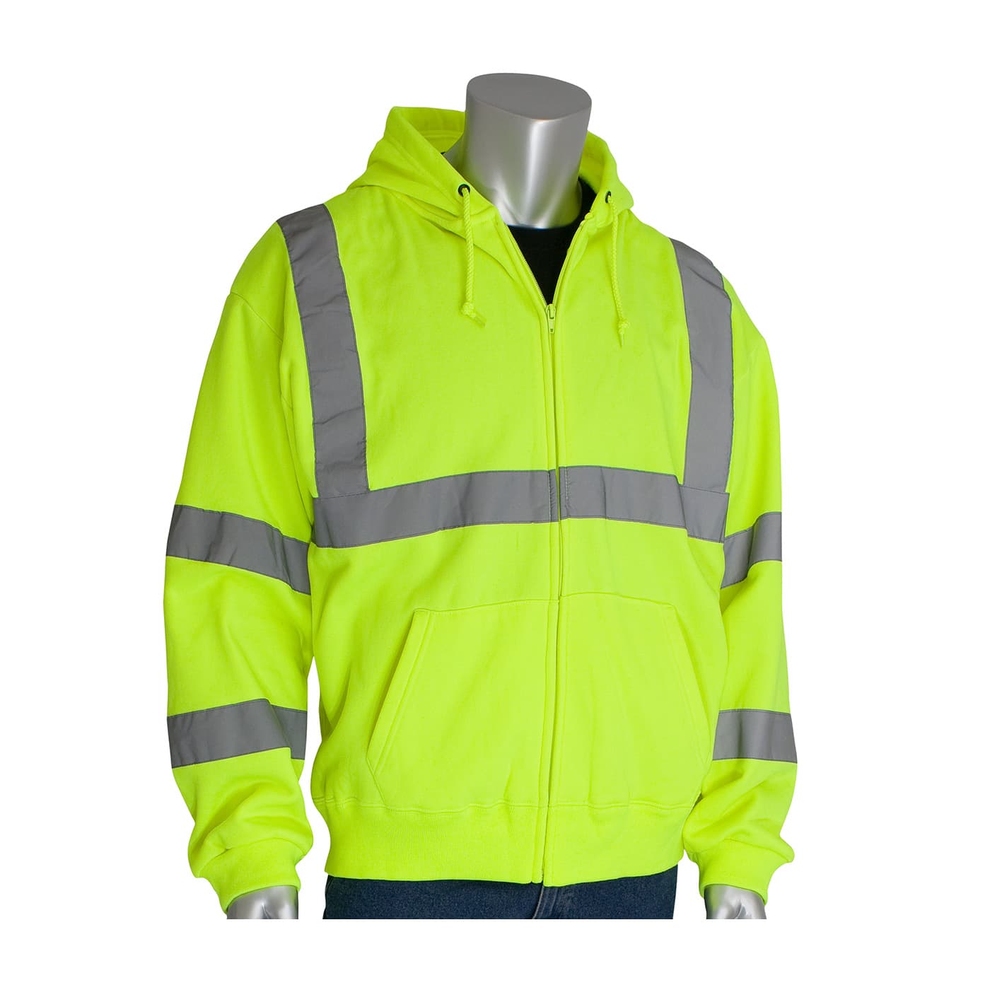 Class 3 Hooded Sweatshirt, 8Oz. Fleece, Zip Front, 2In. Tape, Or