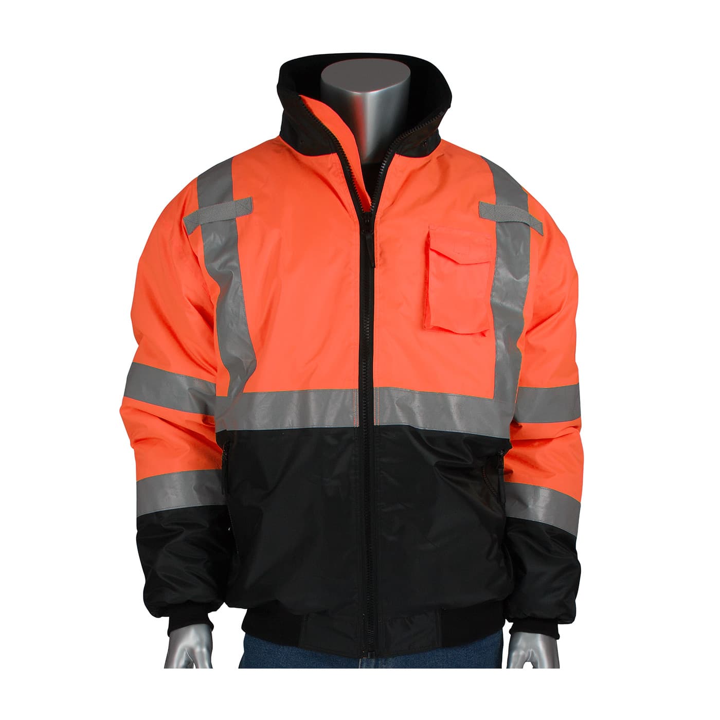 Class 3 Bomber Black Trim, Fixed Insulation, Zipper, 2 In. Tape, Or