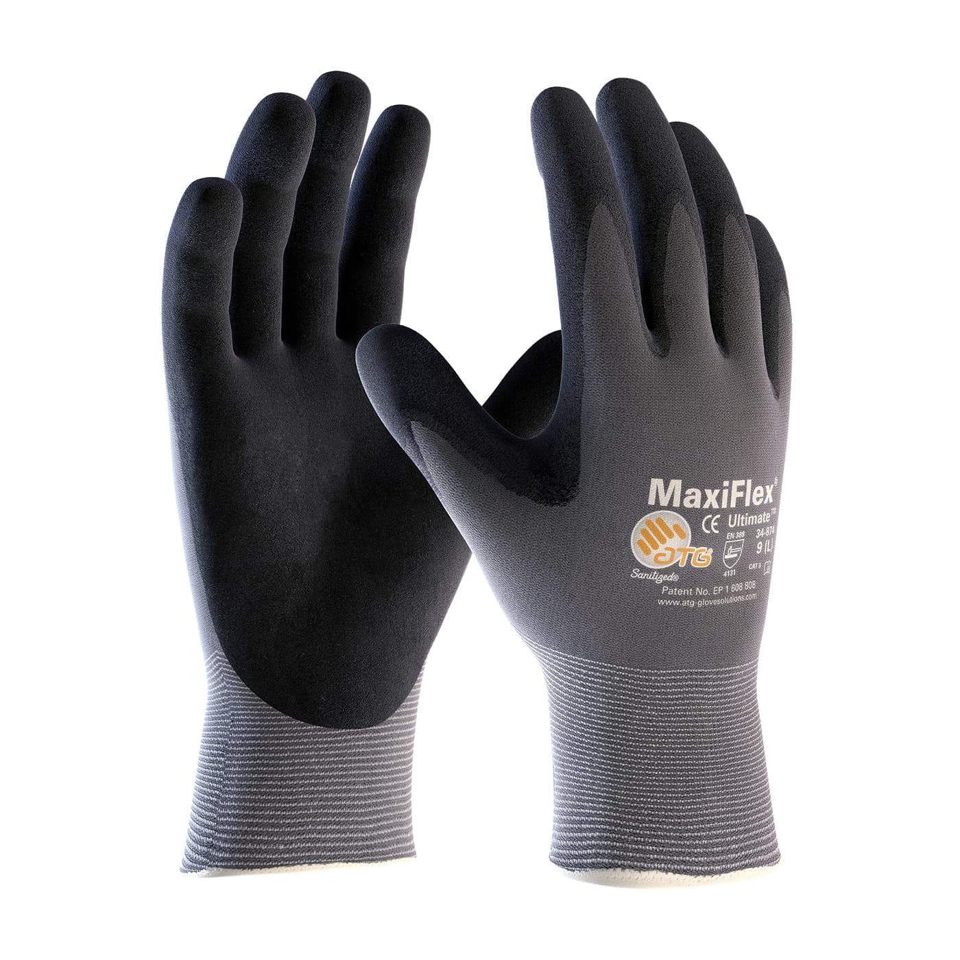 Maxiflex Ultimate, 15G Gray Nylon Shell, Black Nitrile Grip, Small, 3-Pack