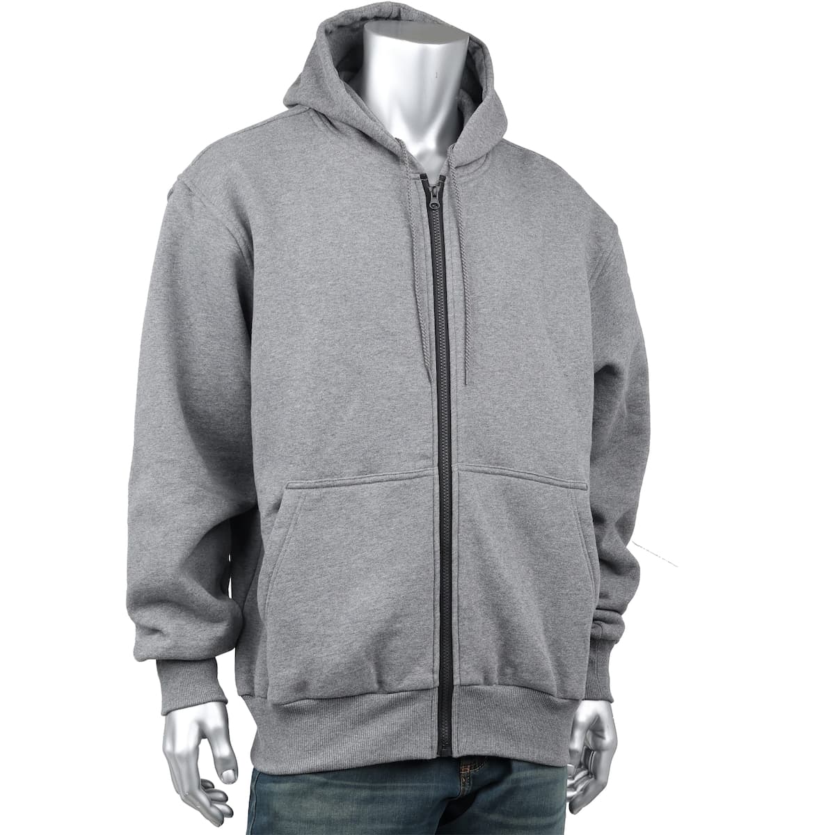Ar/Fr Hooded Sweatshirt, 23.3 Cal, 12 Oz. Cotton Flc, Zip-Front, Gray