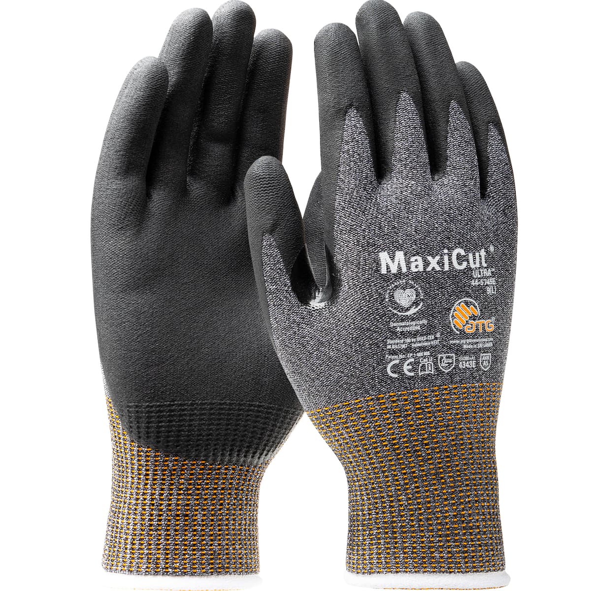 Maxicut Ultra, Black Micro-Foam Nitrile Coated Palm & Finger Tips, Drk Gr