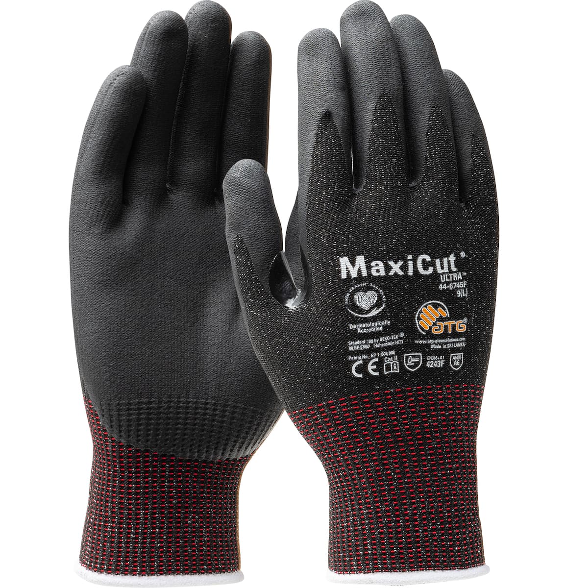 Maxicut Ultra, Black Micro-Foam Nitrile Coated Palm & Finger Tips