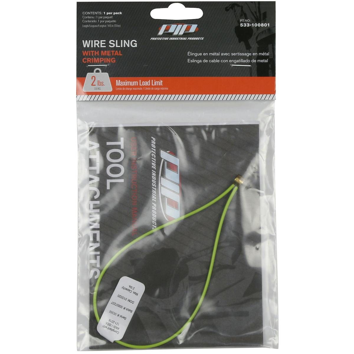 Wire Sling Loop - 2 lbs. maximum load limit - Retail Packaged, Red (533-100801) - OS_0