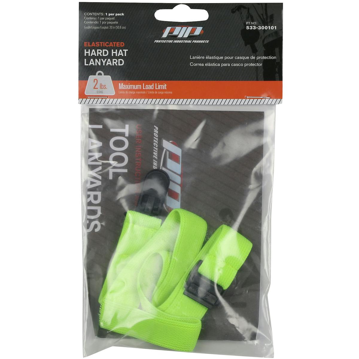 Hard Hat Lanyard - 2 lbs. maximum load limit - Retail Packaged, Lime (533-300101) - OS_0