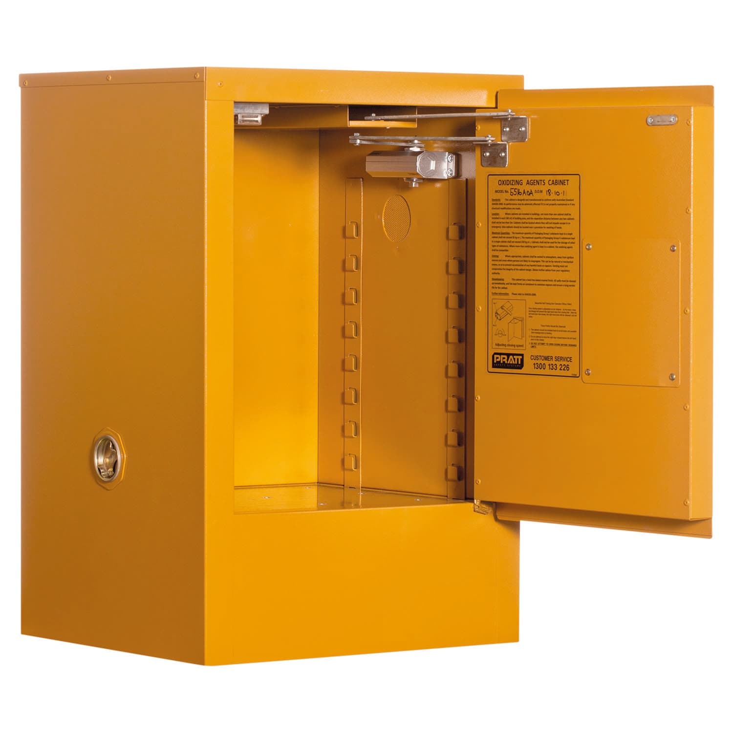 Pratt Class 4 Dangerous Goods Storage Cabinet: 30L - 1 Door - 1 Shelf_0