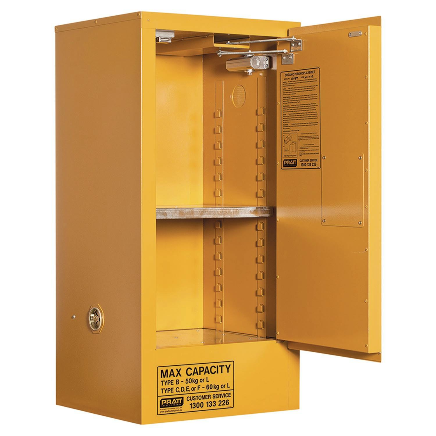 Pratt Organic Peroxide Storage Cabinet: 60L - 1 Door - 2 Shelves_1