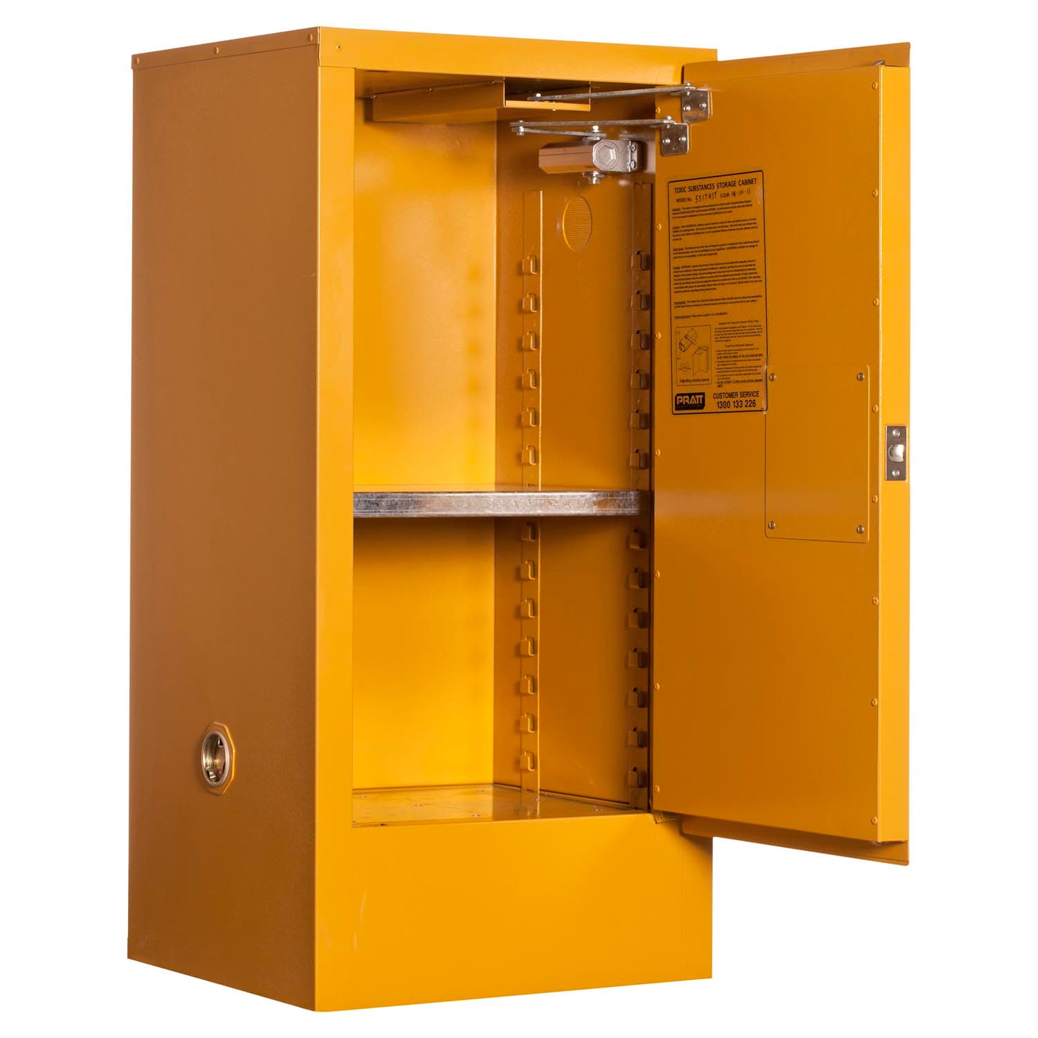 Pratt Toxic Substance Storage Cabinet: 60L - 1 Door - 2 Shelves_1