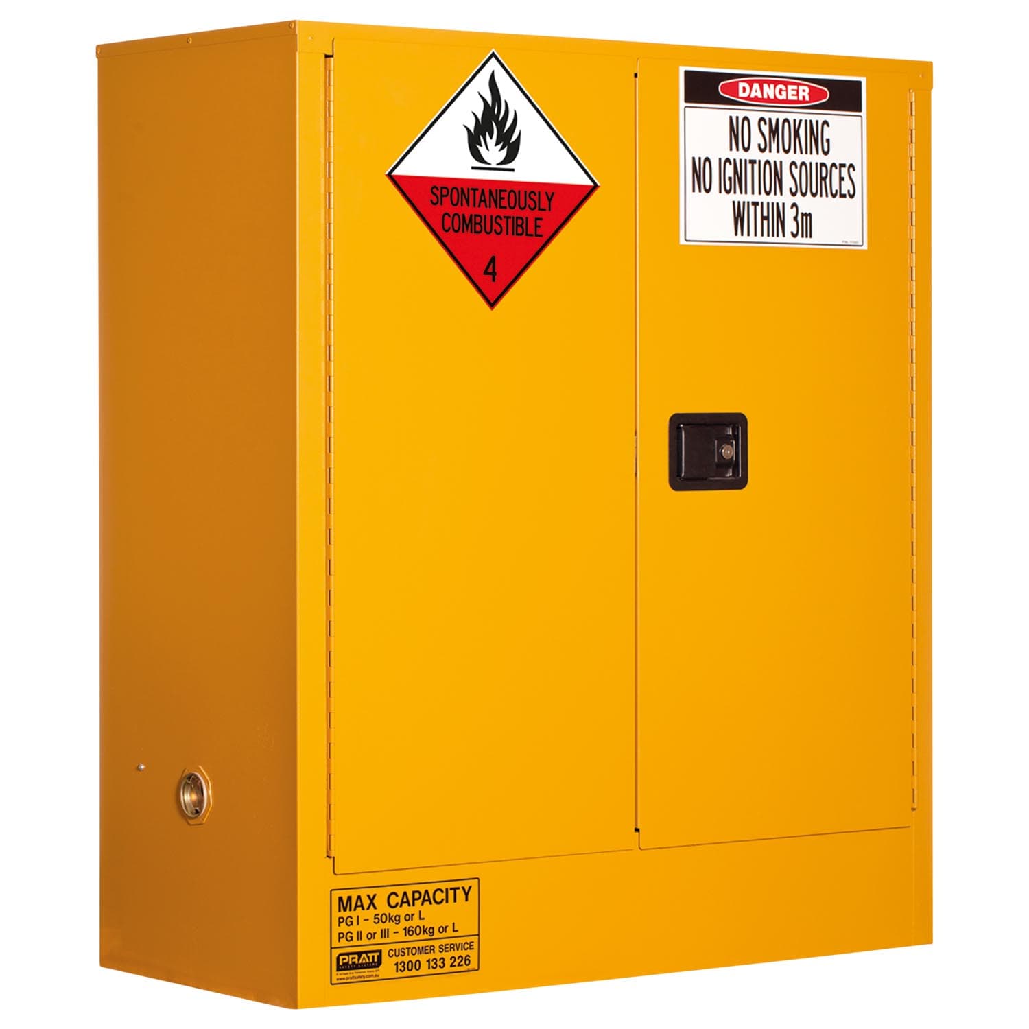 Pratt Class 4 Dangerous Goods Storage Cabinet: 160L - 2 Doors - 2 Shelves_0