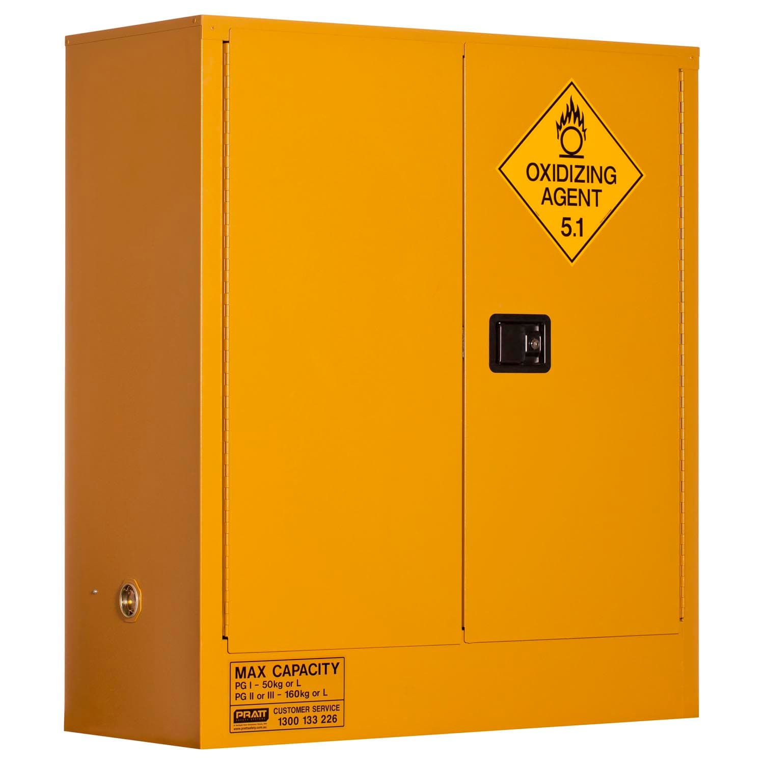 Pratt Oxidizing Agent Storage Cabinet: 160L - 2 Doors - 2 Shelves