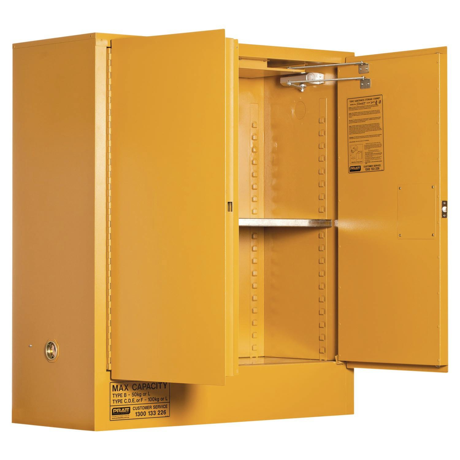 Pratt Organic Peroxide Storage Cabinet: 100L - 2 Doors - 2 Shelves