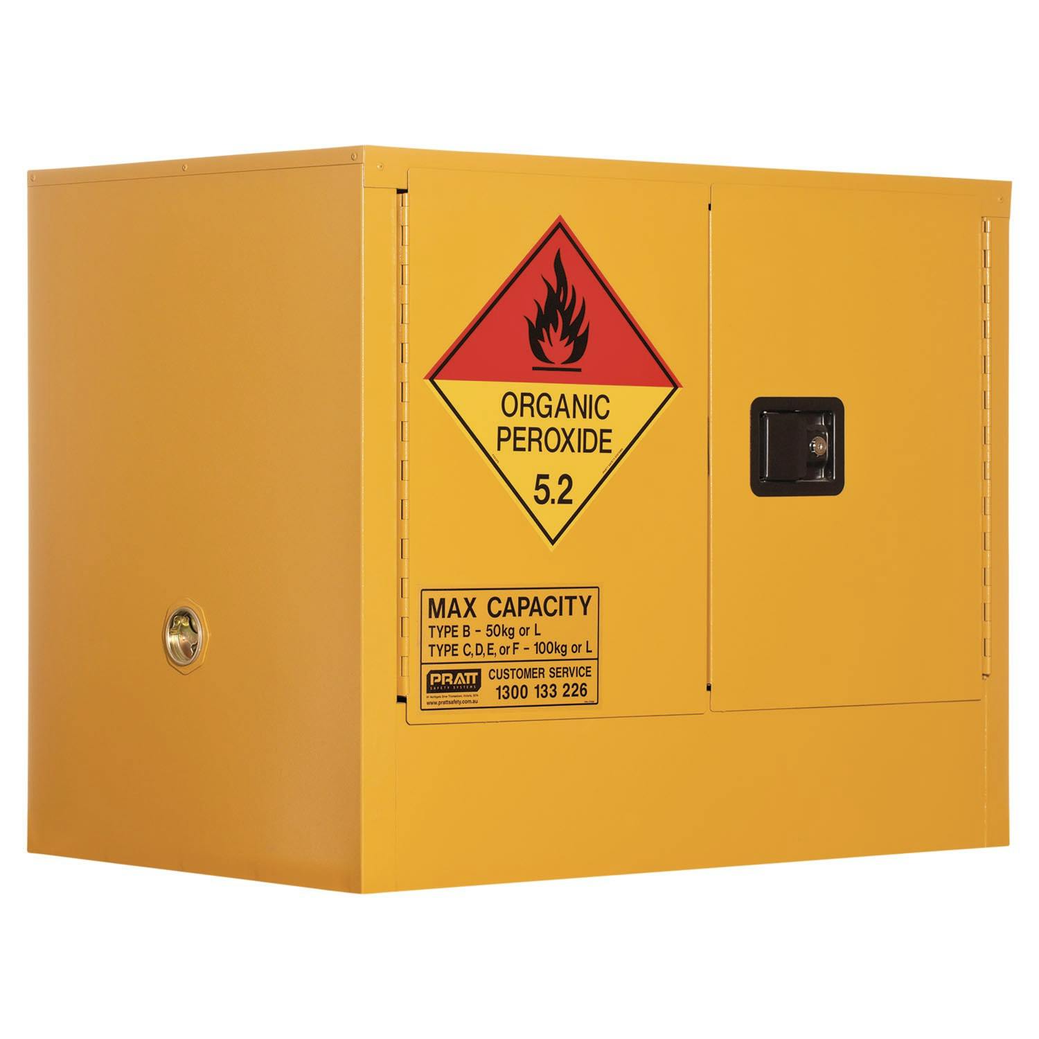 Pratt Organic Peroxide Storage Cabinet: 100L - 2 Doors - 1 Shelf