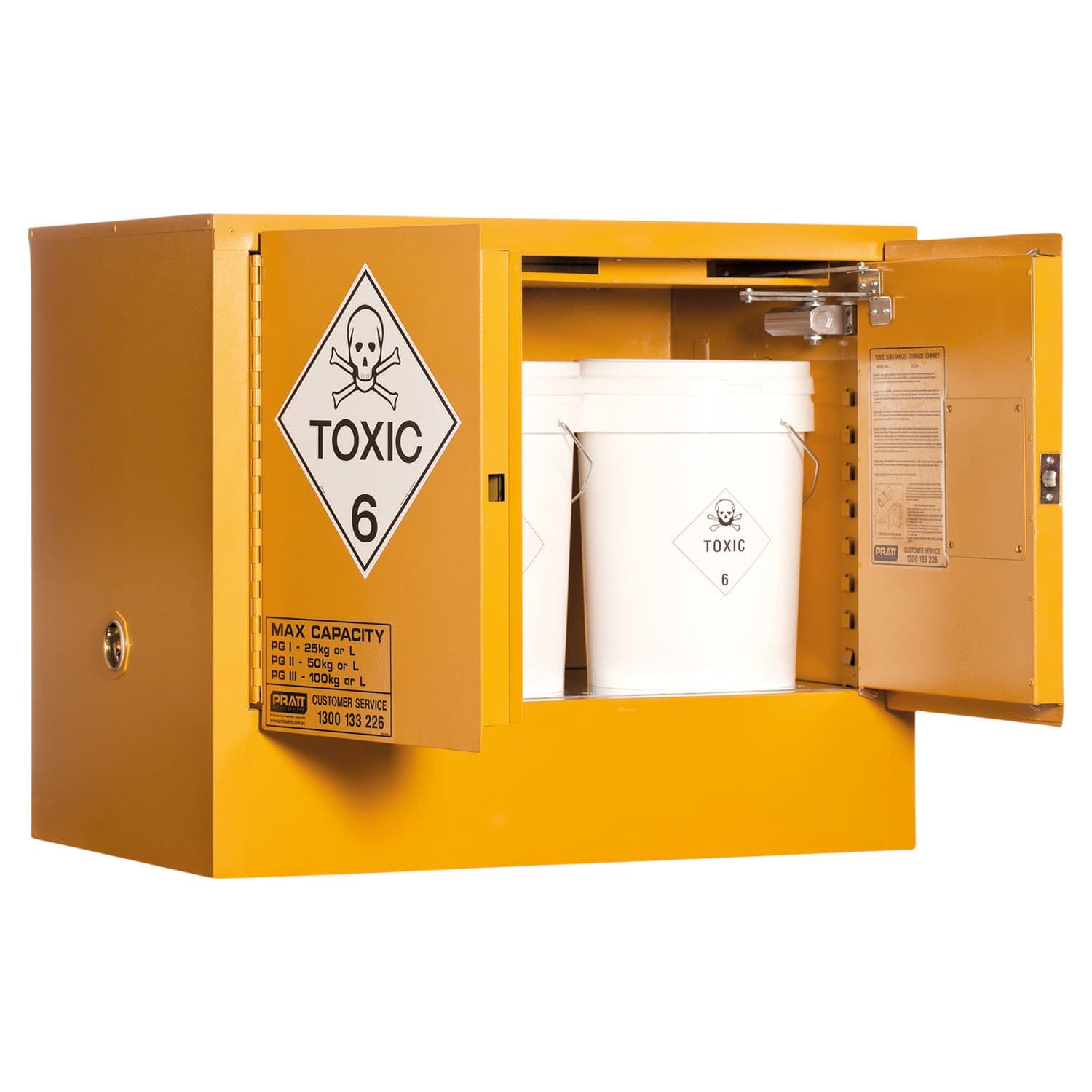 Pratt Toxic Substance Storage Cabinet: 100L - 2 Doors - 1 Shelf_1