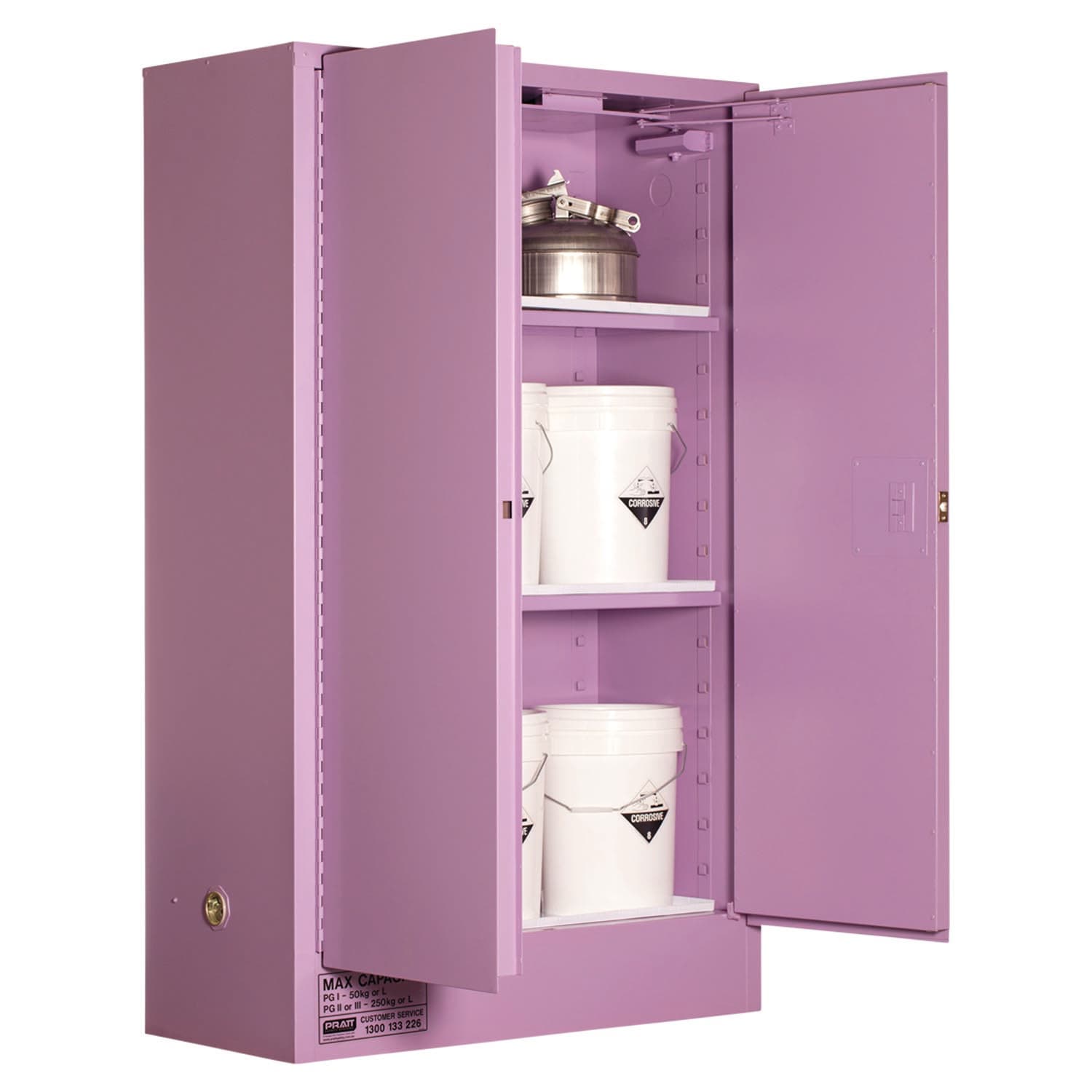 Pratt Corrosive Substance Storage Cabinet: Metal - 250L - 2 Doors - 3 Shelves_1