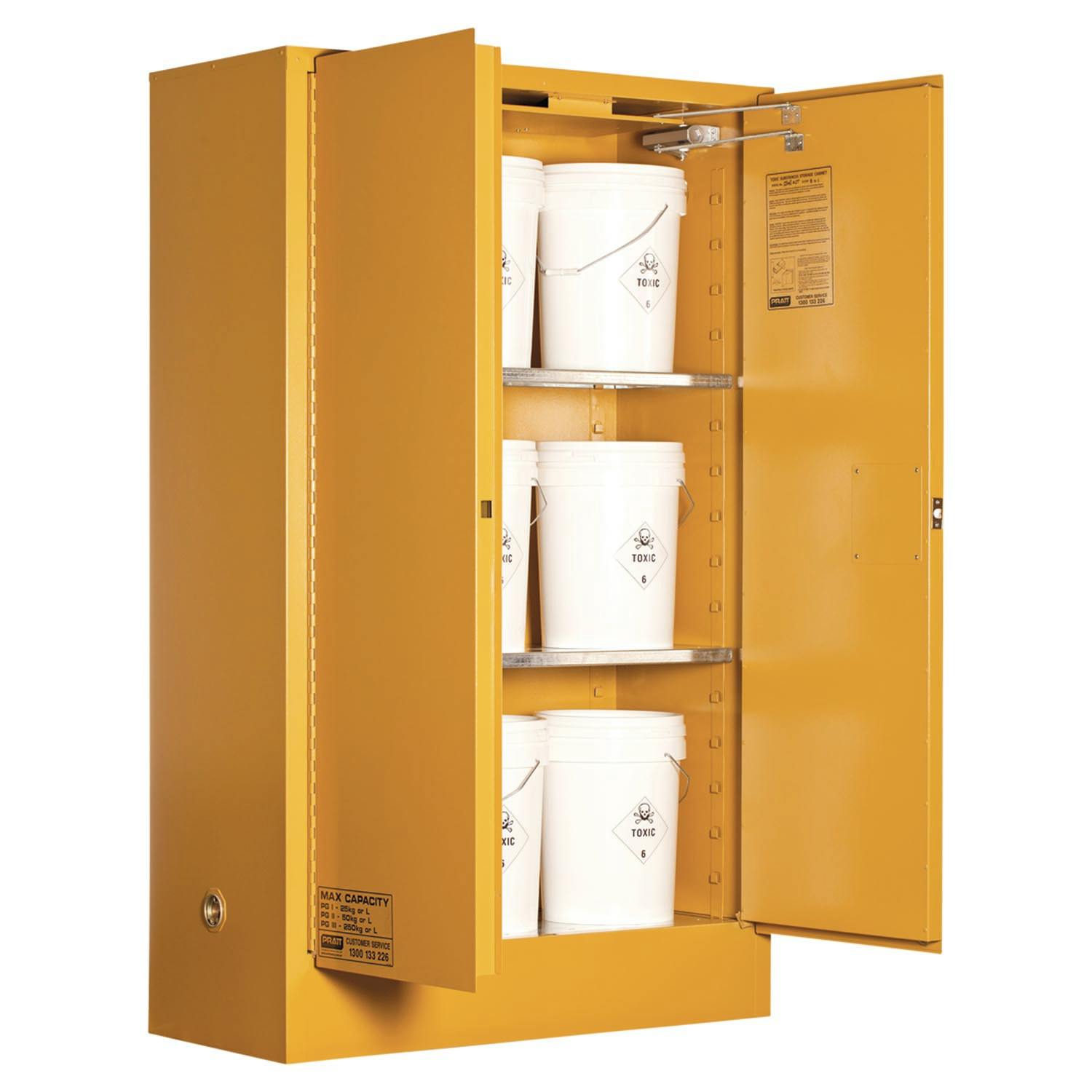 Pratt Toxic Substance Storage Cabinet: 250L - 2 Doors - 3 Shelves_1