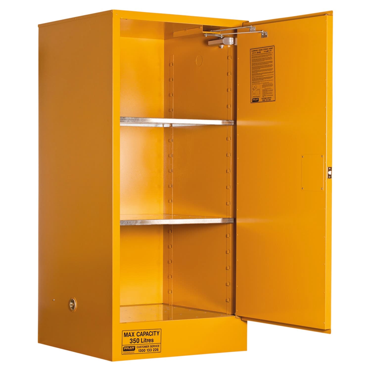 Pratt Flammable Liquid Storage Cabinet: 350L - 1 Door - 3 Shelves_1