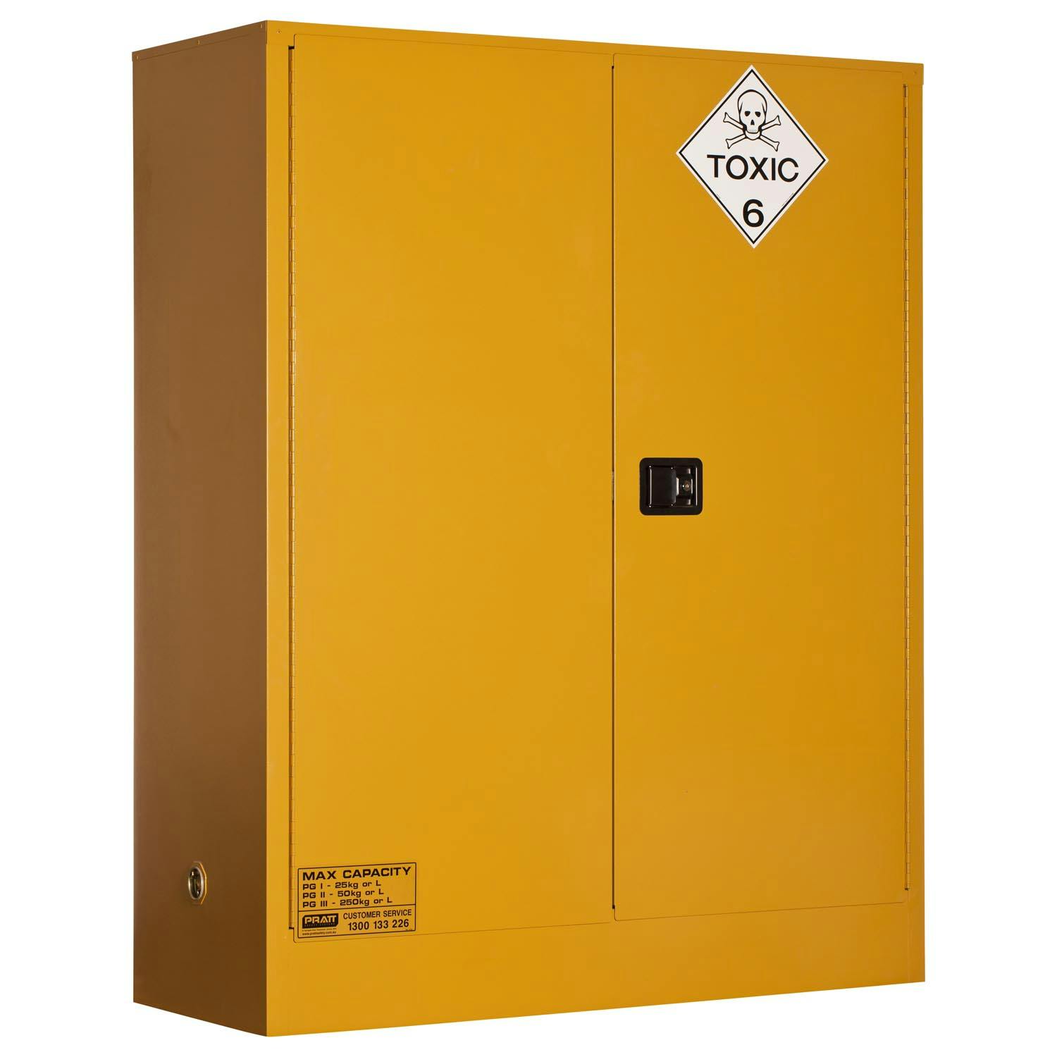 Pratt Toxic Substance Storage Cabinet: 250L Xl - 2 Doors - 3 Shelves