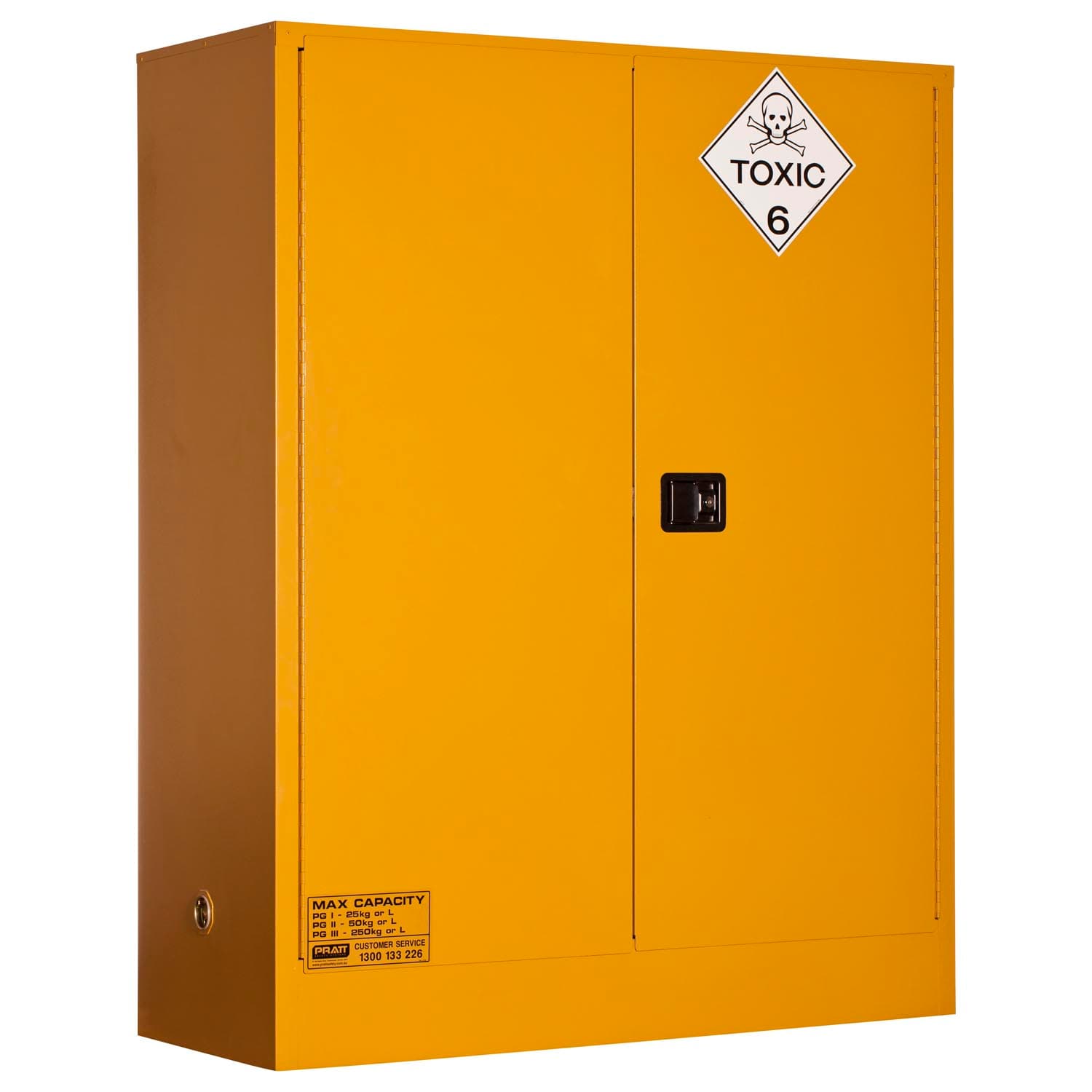 Pratt Toxic Substance Storage Cabinet: 250L Xl - 2 Doors - 3 Shelves