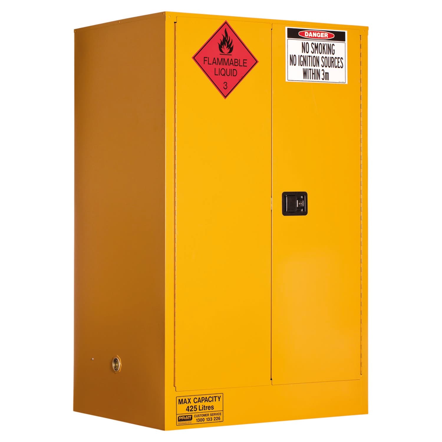 Pratt Flammable Liquid Storage Cabinet: 425L - 2 Doors - 3 Shelves