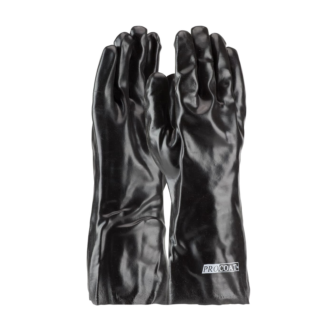 Premium PVC Dipped Glove with Interlock Liner and Smooth Finish - 14in. Length, Black (58-8040) - MENS