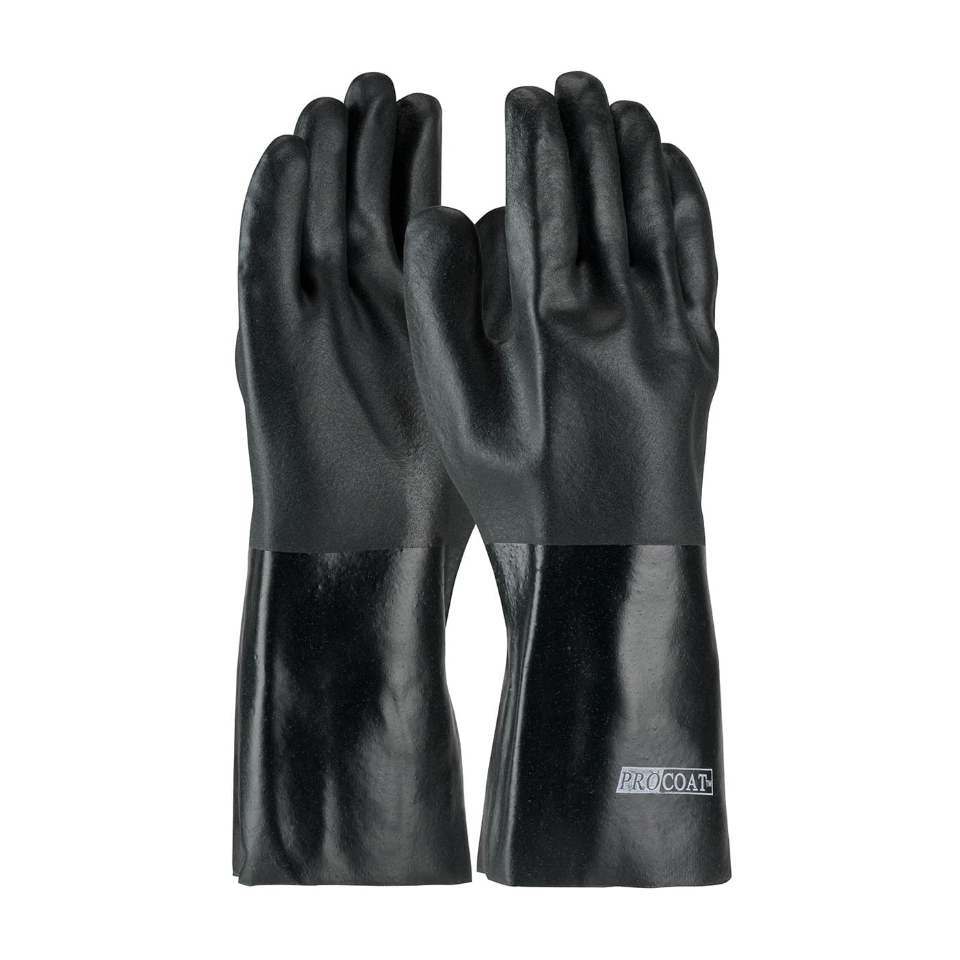 Supported Pvc, Jersey Lined, Blk.,Rough Acid Fnsh,14 Inch