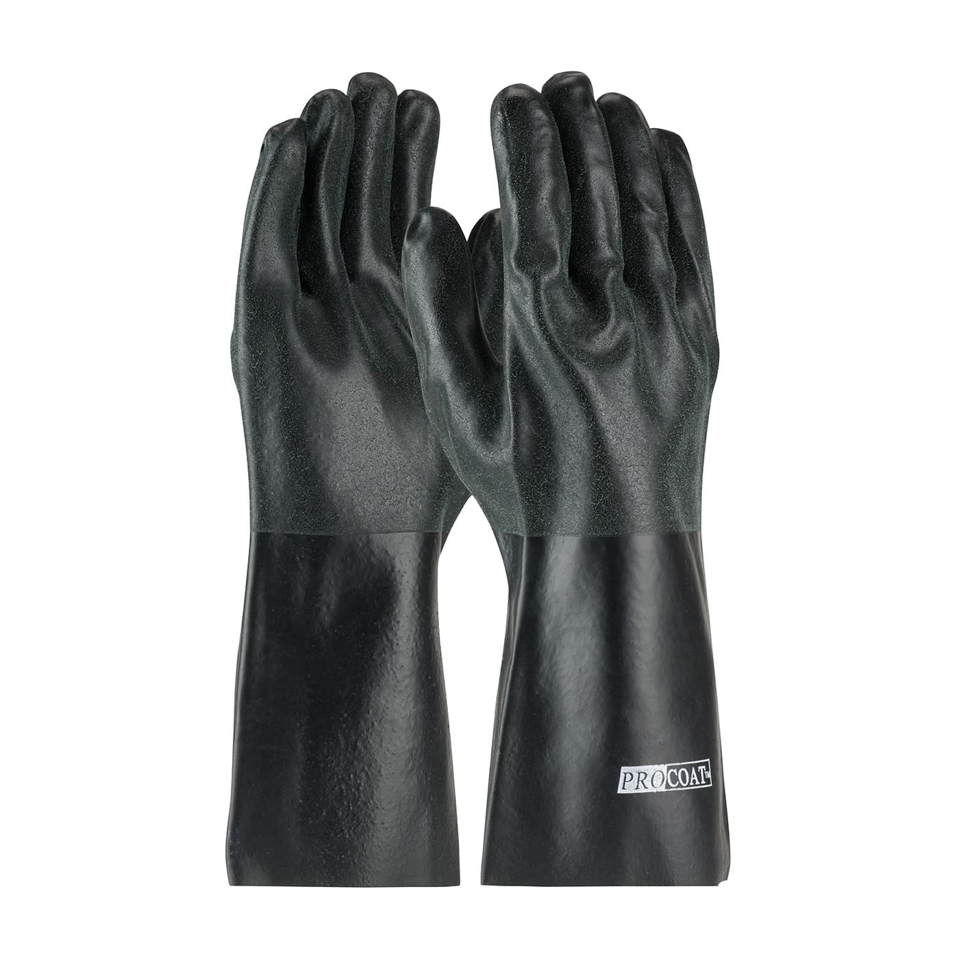Procoat, Supported Pvc, Interlock Lined, Blk., Sandy Finish, 14 Inch