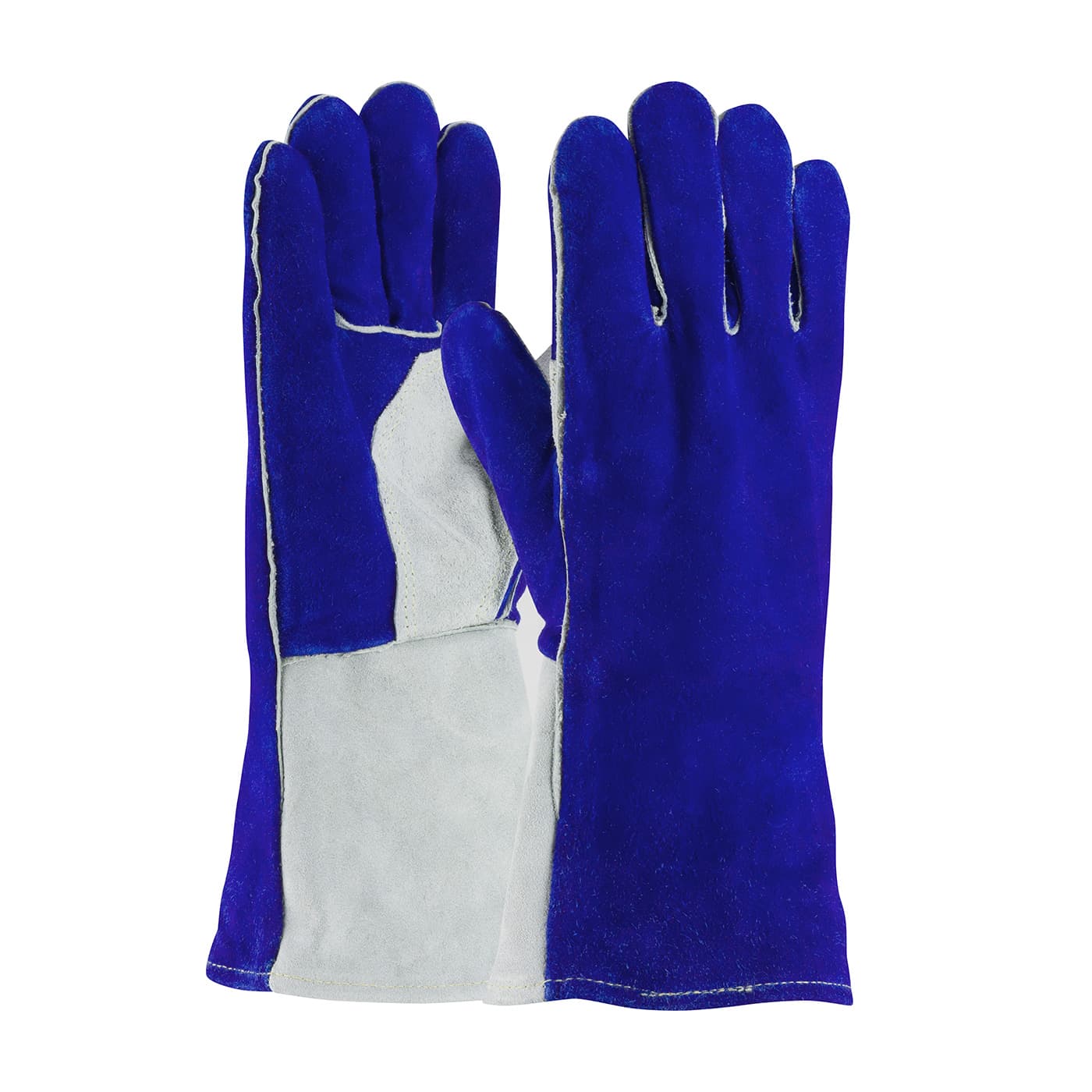 Superior Grade Split Cowhide Leather Welder's Glove with Cotton/Foam Lining and DuPont Kevlar Stitching, Blue (73-7250) - L
