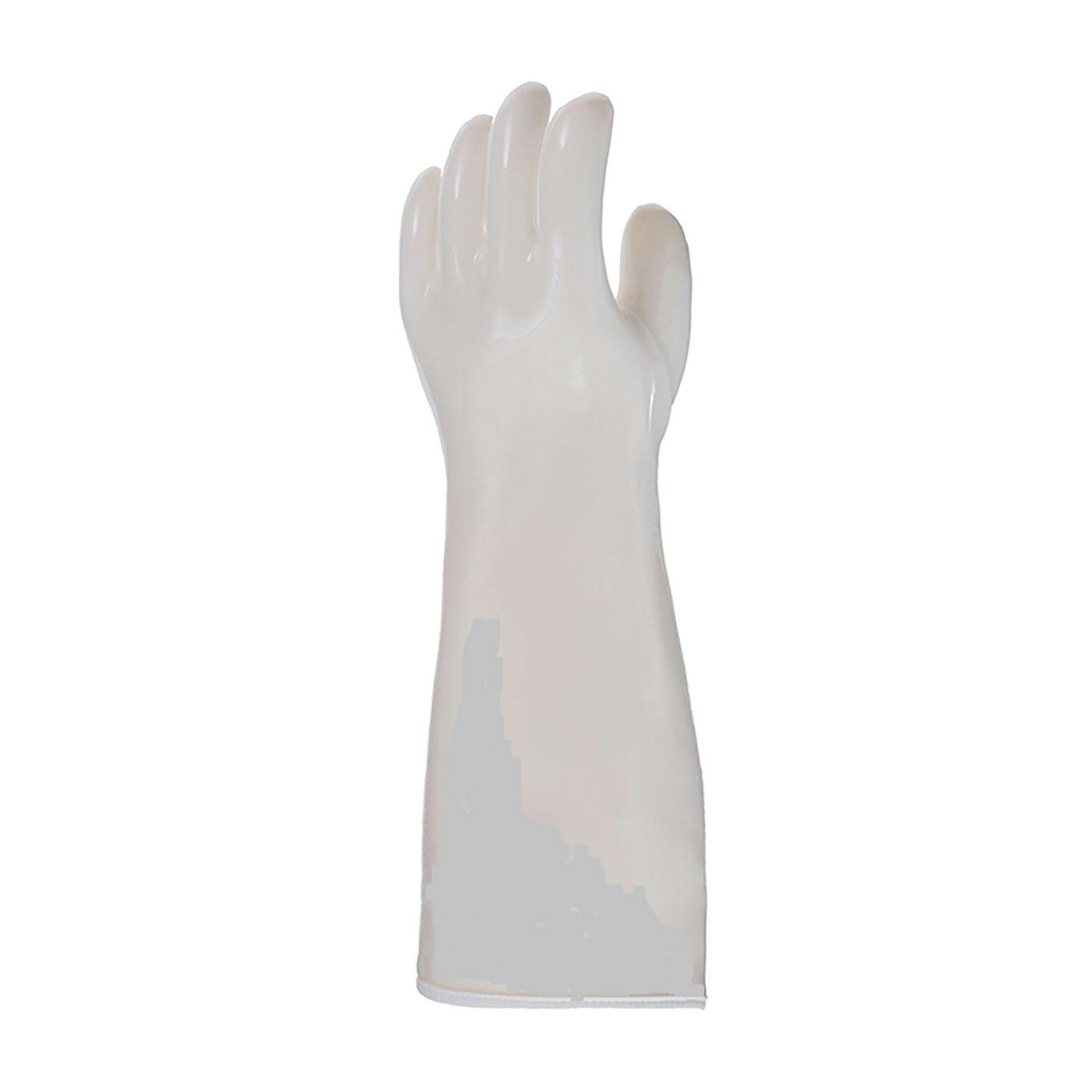 Heat & Cold Resistant Glove with Silicon Rubber Outer Shell and Nylon Lining - 23", White (75G) - L