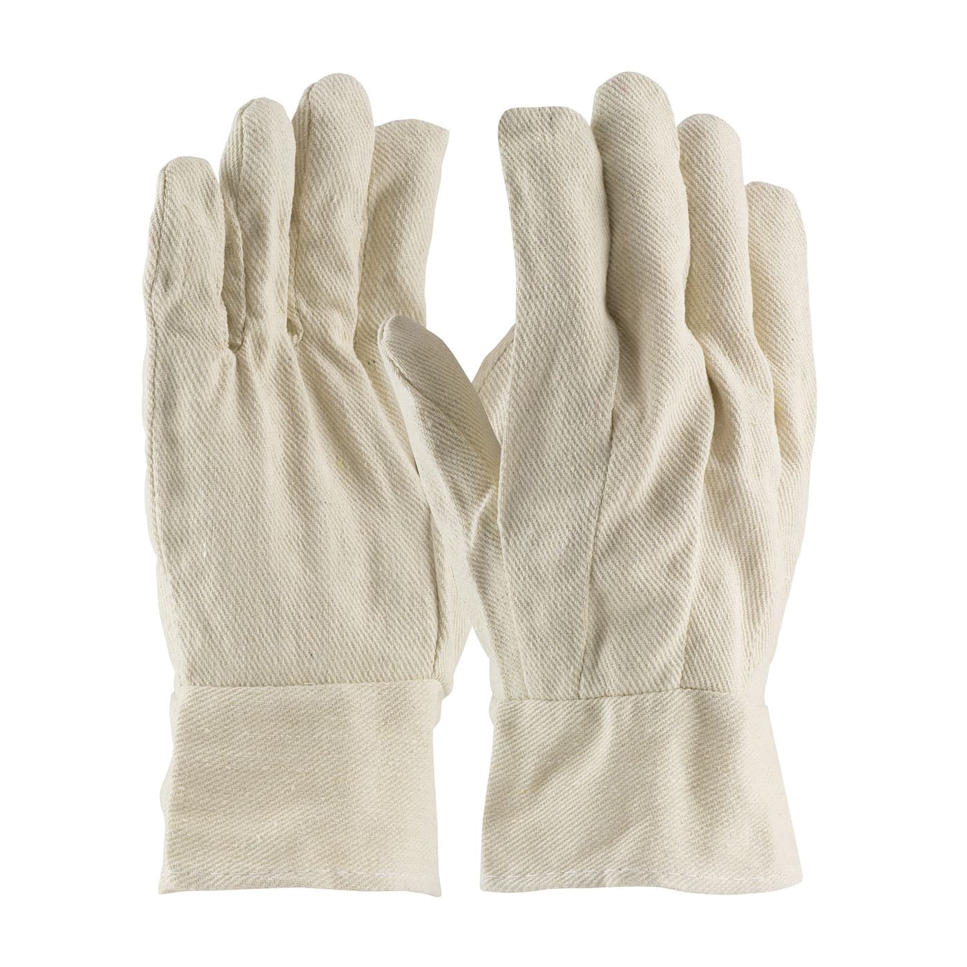 Premium Grade Cotton Canvas Single Palm Glove - Band Top, Natural (90-908BT) - MENS