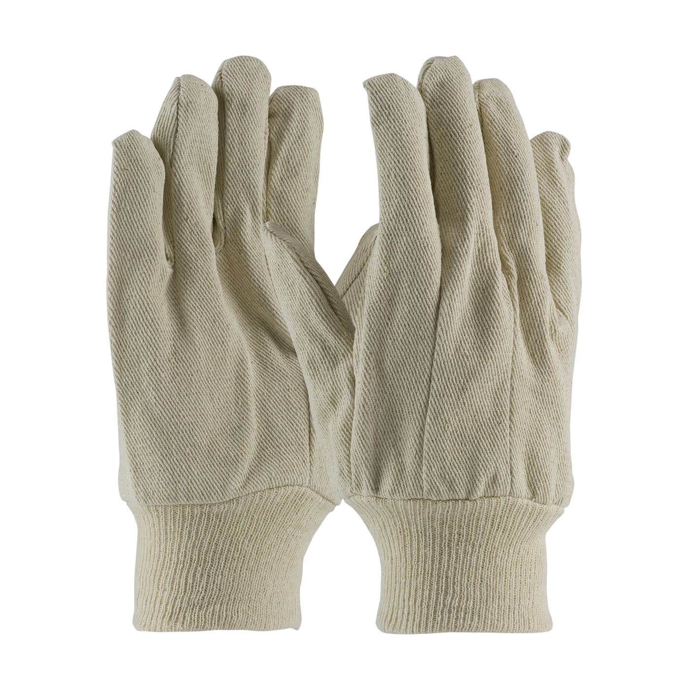 Economy Grade Cotton/Polyester Canvas Single Palm Glove - Knit Wrist, Natural (90-910I) - MENS