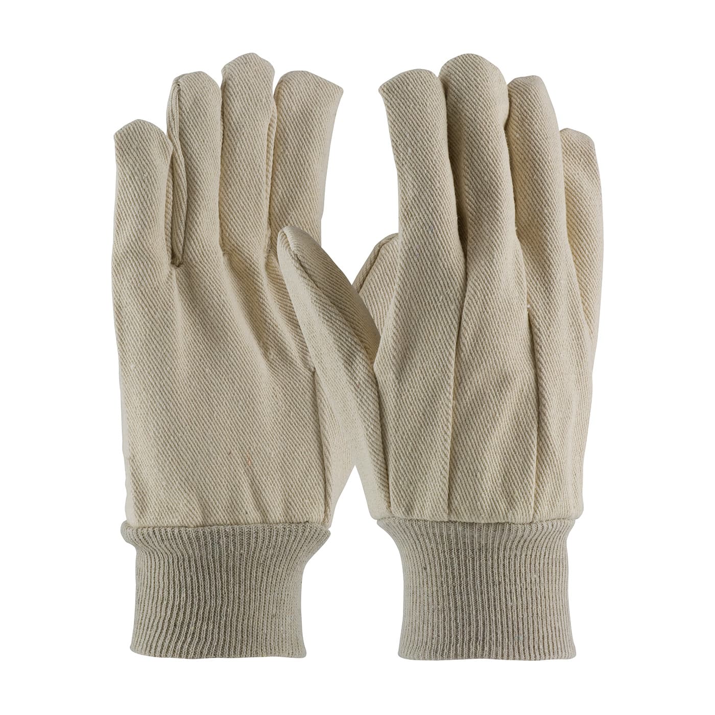 Premium Grade Cotton Canvas Single Palm Glove - Knit Wrist, Natural (90-912) - MENS