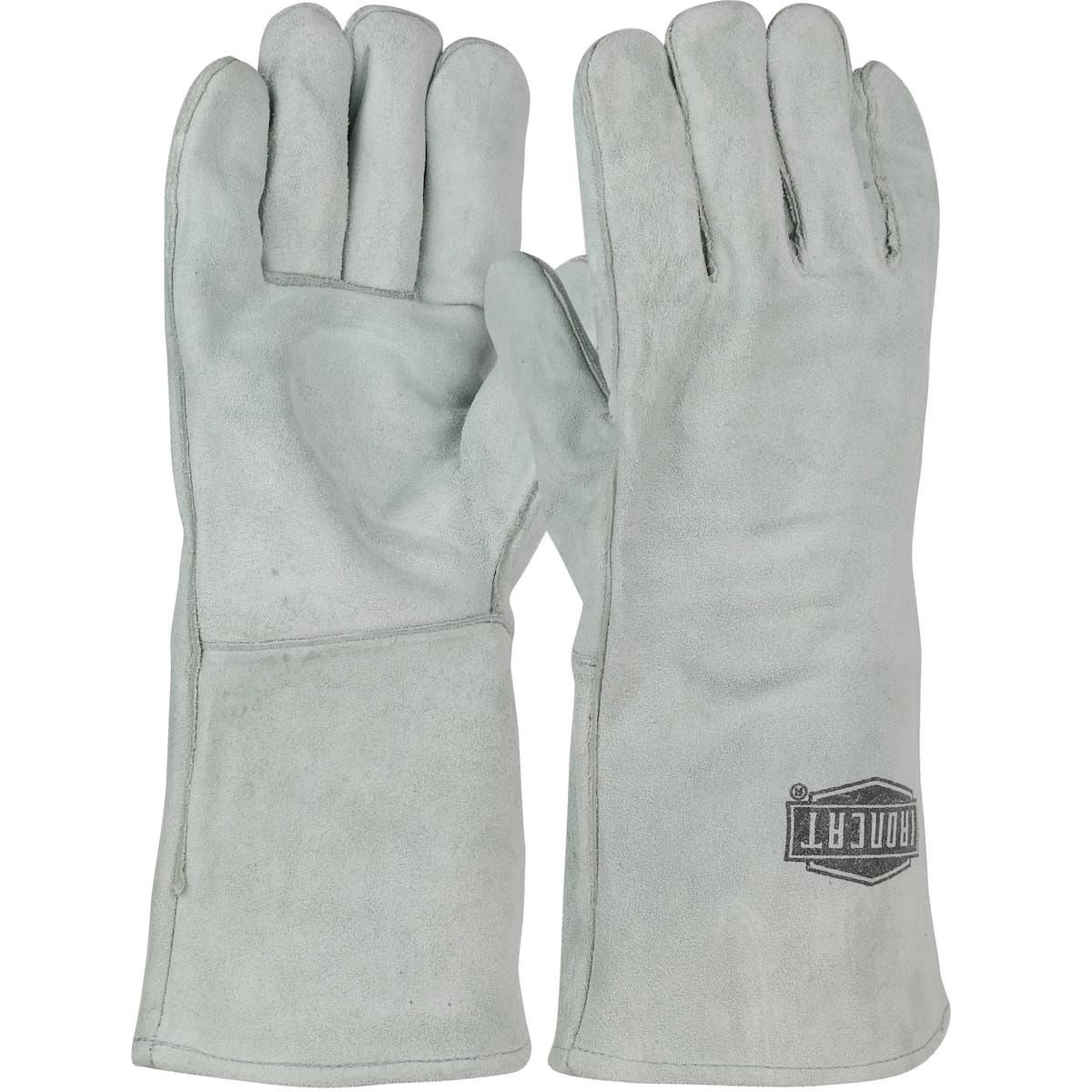 Economy Grade Split Cowhide Leather Welder's Glove with Cotton Lining, Gray (9010) - L