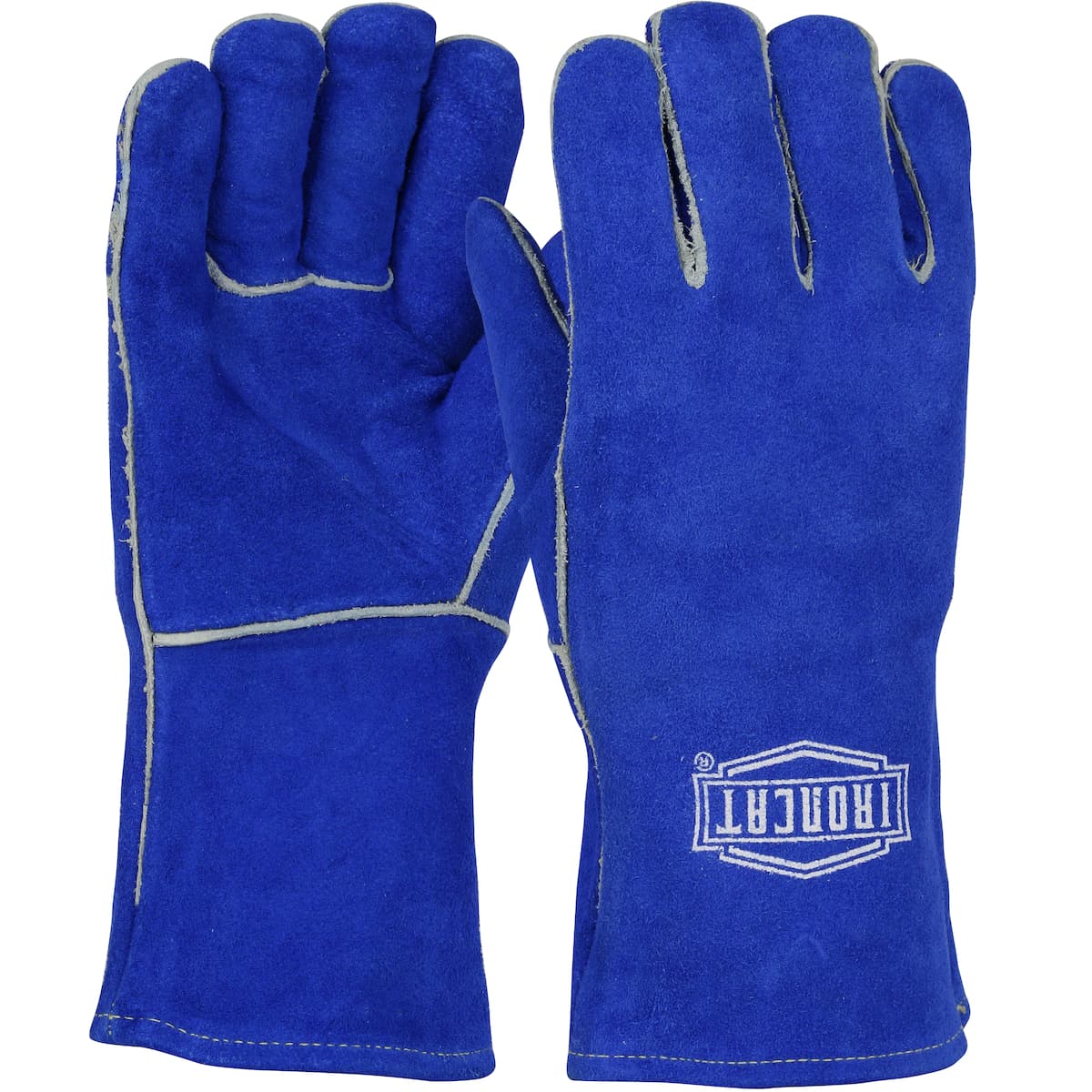 Regular Grade Split Cowhide Leather Welder's Glove with Cotton/Foam Lining and Aramid Stitching - Ladies, Blue (9012L) - LADIES