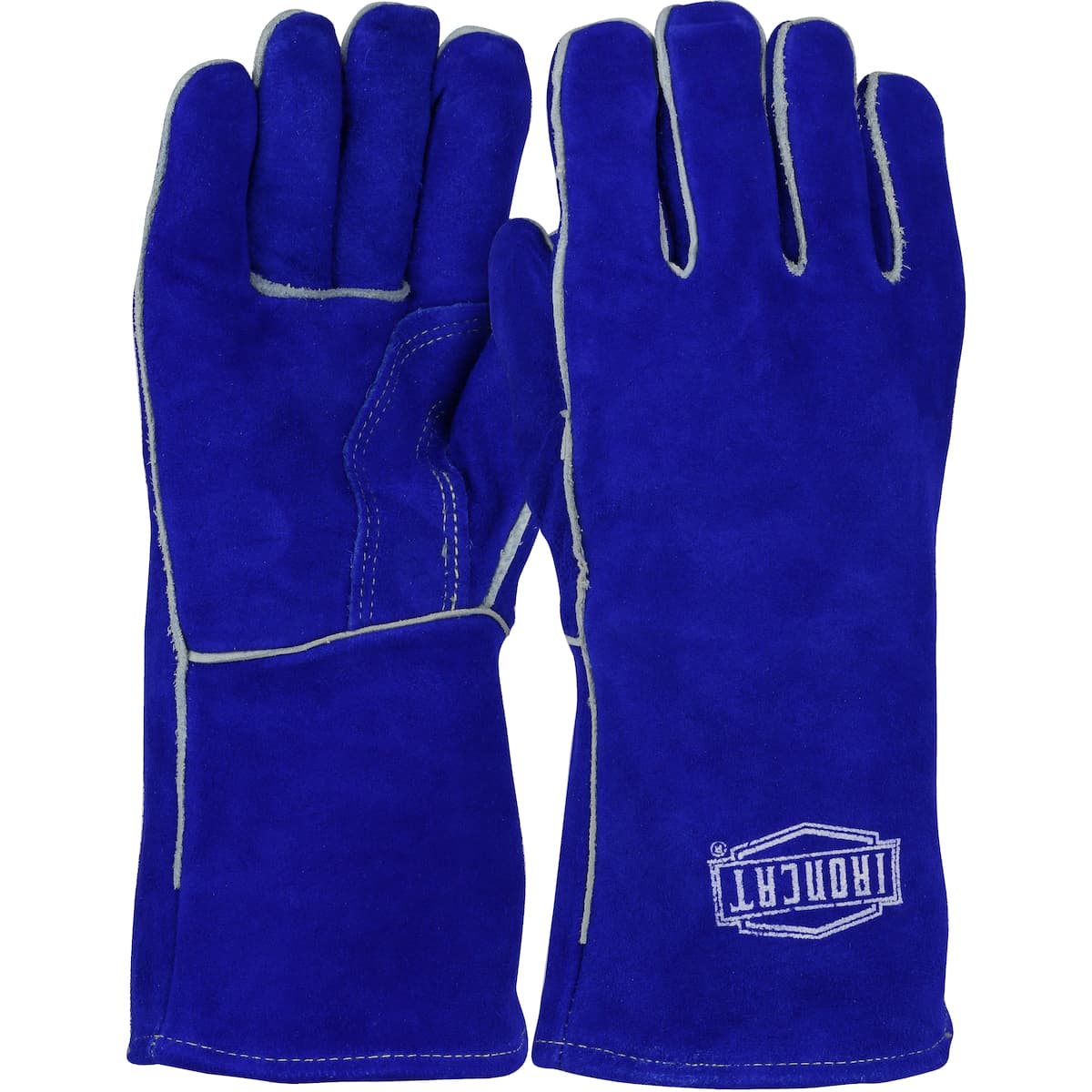 Superior Grade Split Cowhide Leather Welder's Glove with Cotton/Foam Lining and DuPont Kevlar Stitching, Blue (9041) - L