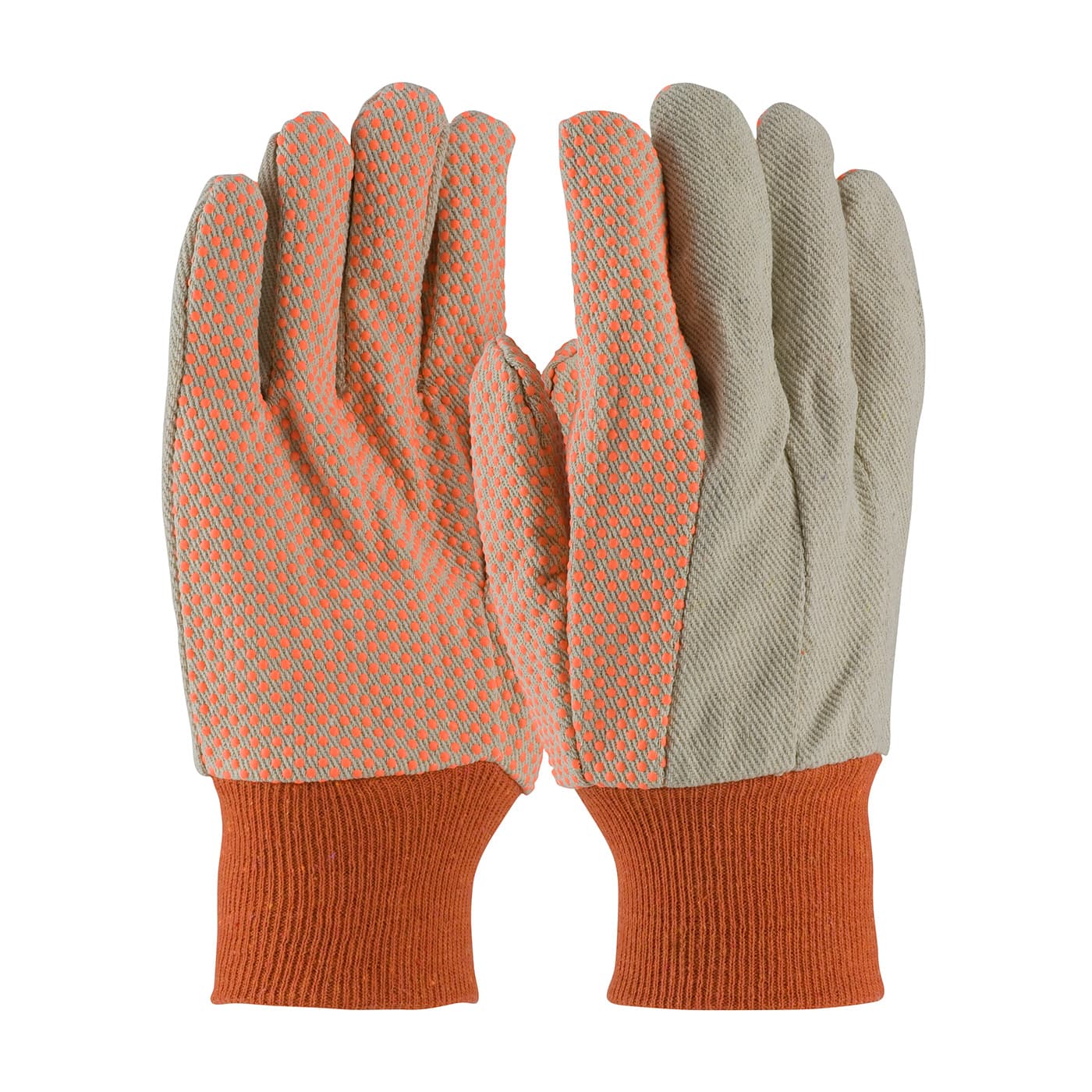Boss Cotton/Poly Canvas, 10 Oz. Orange Pvc Dot Grip, Orange Kw, Mens