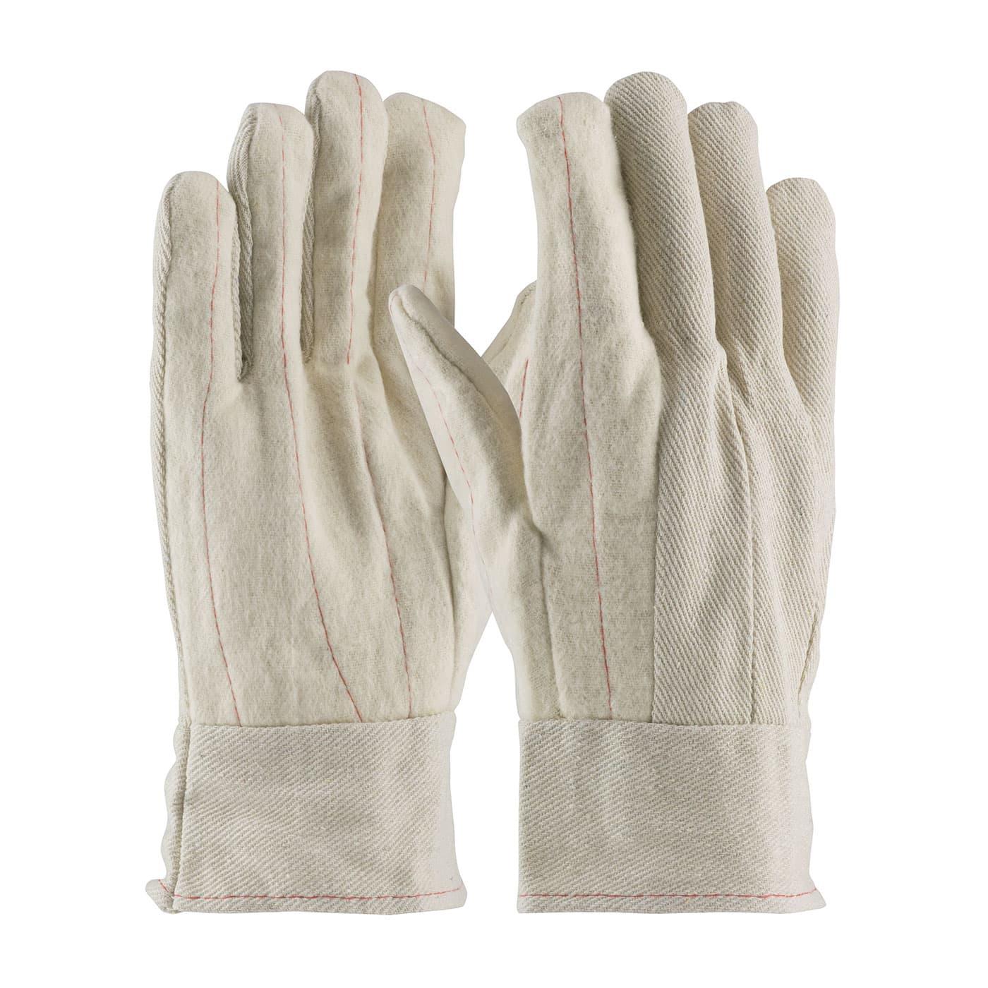 Cotton Canvas Double Palm Glove with Nap-Out Finish - Band Top, Natural (92-918BTO) - MENS