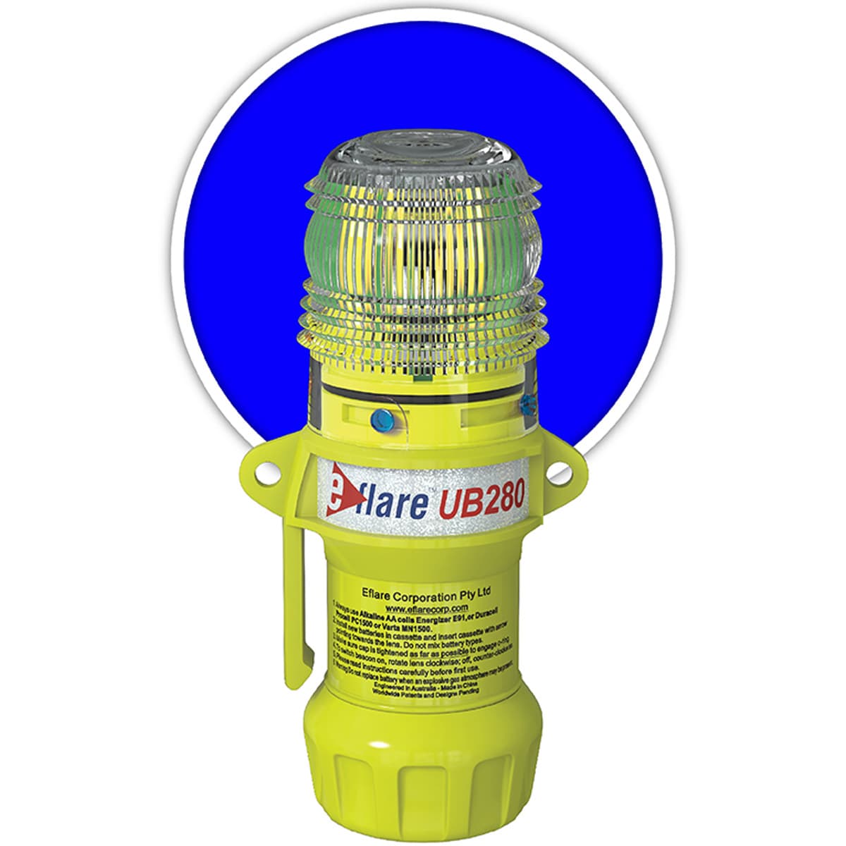 6in. Safety & Emergency Beacon - Flashing / Steady-On Blue, Blue (939-UB280-B) - 6