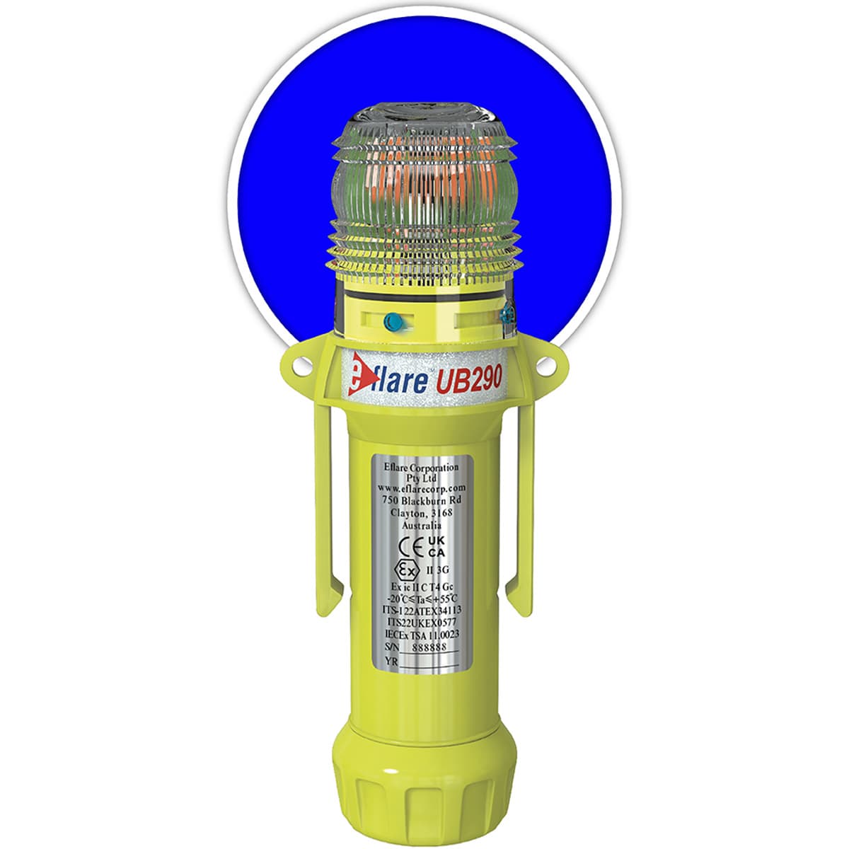 8in. Safety & Emergency Beacon - Flashing / Steady-On Blue, Blue (939-UB290-B) - 8