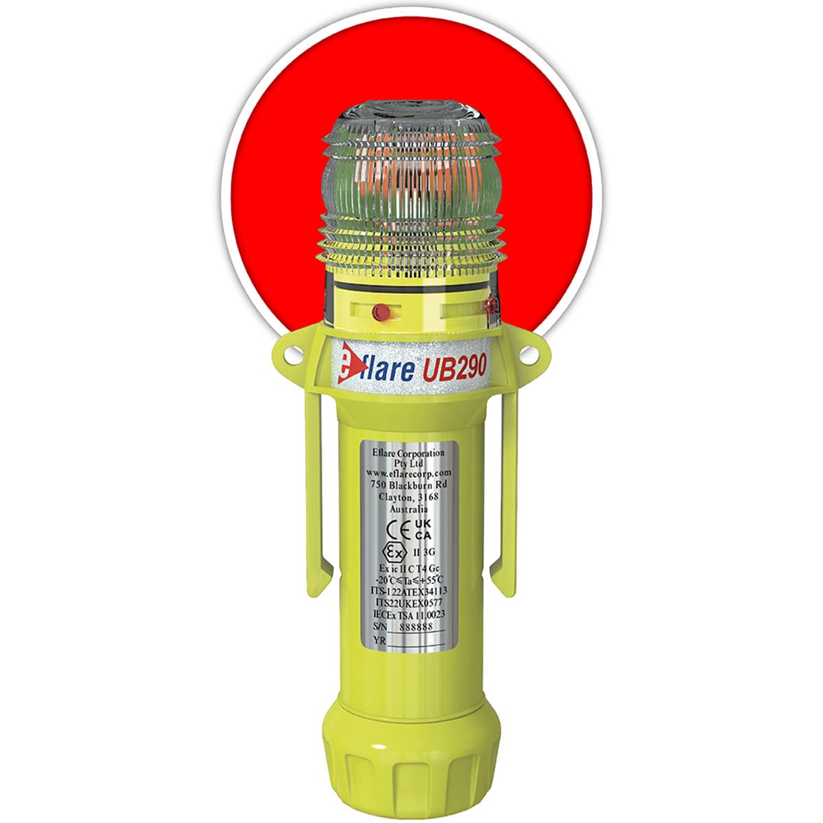 8in. Safety & Emergency Beacon - Flashing / Steady-On Red, Red (939-UB290-R) - 8_0