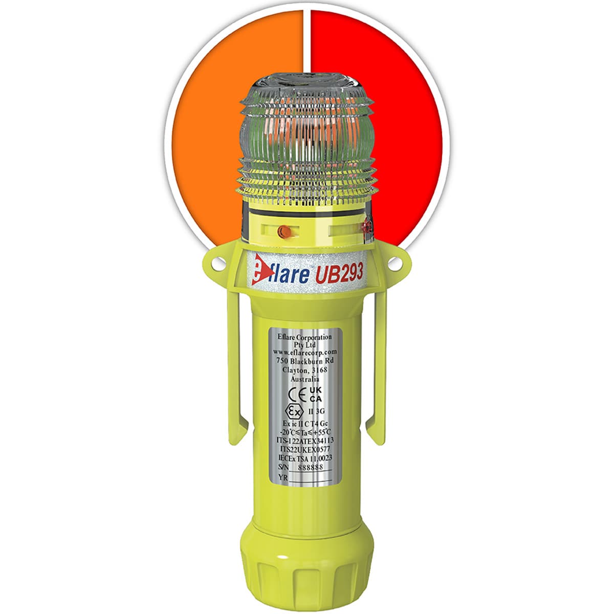 8in. Safety & Emergency Beacon - Alternating Red/Amber, Amber (939-UB293-R/A) - 8