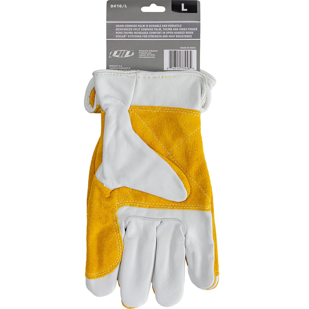Ironcat, Grain Palm/Split Cowhide Back, Reinforced Palm Thumb & Index