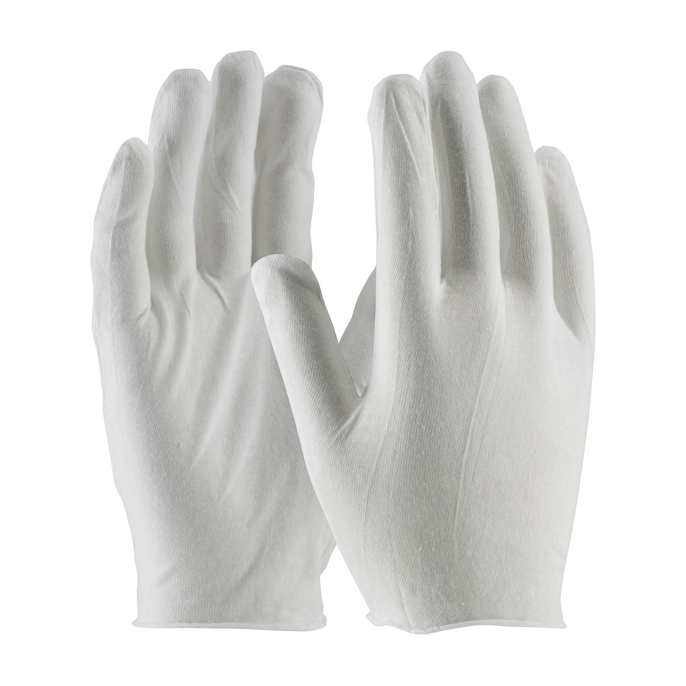 Premium, Light Weight Cotton Lisle Inspection Glove with Unhemmed Cuff - Men's, White (97-500) - MENS