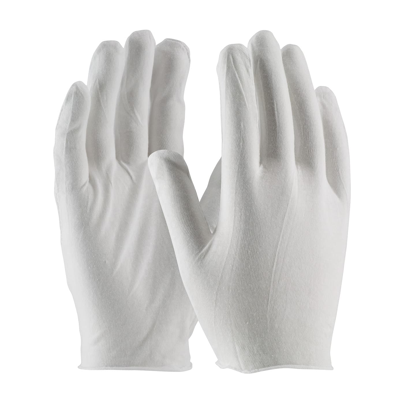 Premium, Light Weight Cotton Lisle Inspection Glove with Unhemmed Cuff - Men's, White (97-500) - MENS