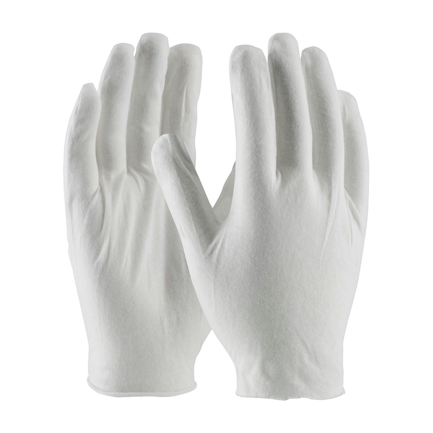 Premium, Light Weight Cotton Lisle Inspection Glove with Unhemmed Cuff - Jumbo Size, White (97-500J) - MENS