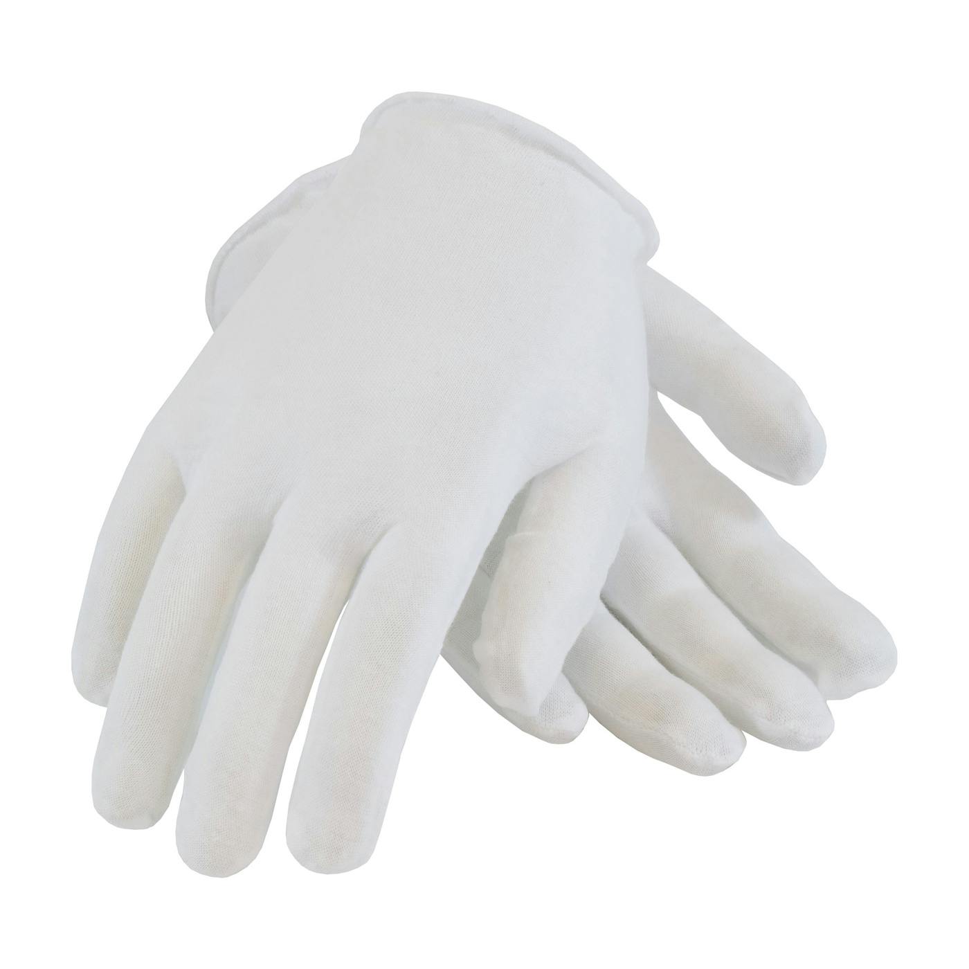 Premium, Light Weight Cotton Lisle Inspection Glove with Unhemmed Cuff - Ladies', White (97-501) - LADIES