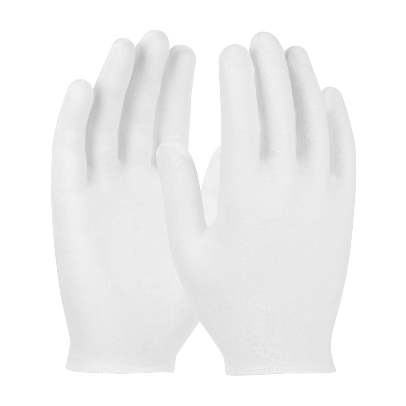 Premium, Light Weight Cotton Lisle Inspection Glove with Overcast Hem Cuff - Ladies', White (97-501H) - LADIES