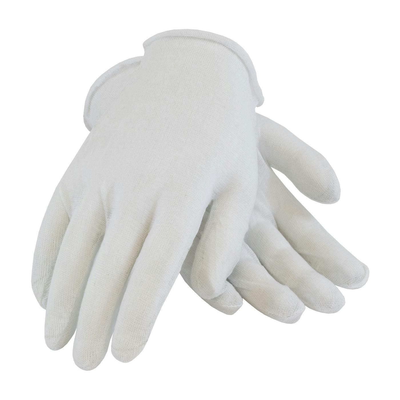 Economy, Light Weight Cotton Lisle Inspection Glove with Unhemmed Cuff - Ladies', White (97-501I) - LADIES